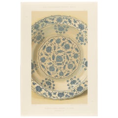 Persian Faience Dish with Blue Floral Ornamentation – J.Lessing, Berlin 1890