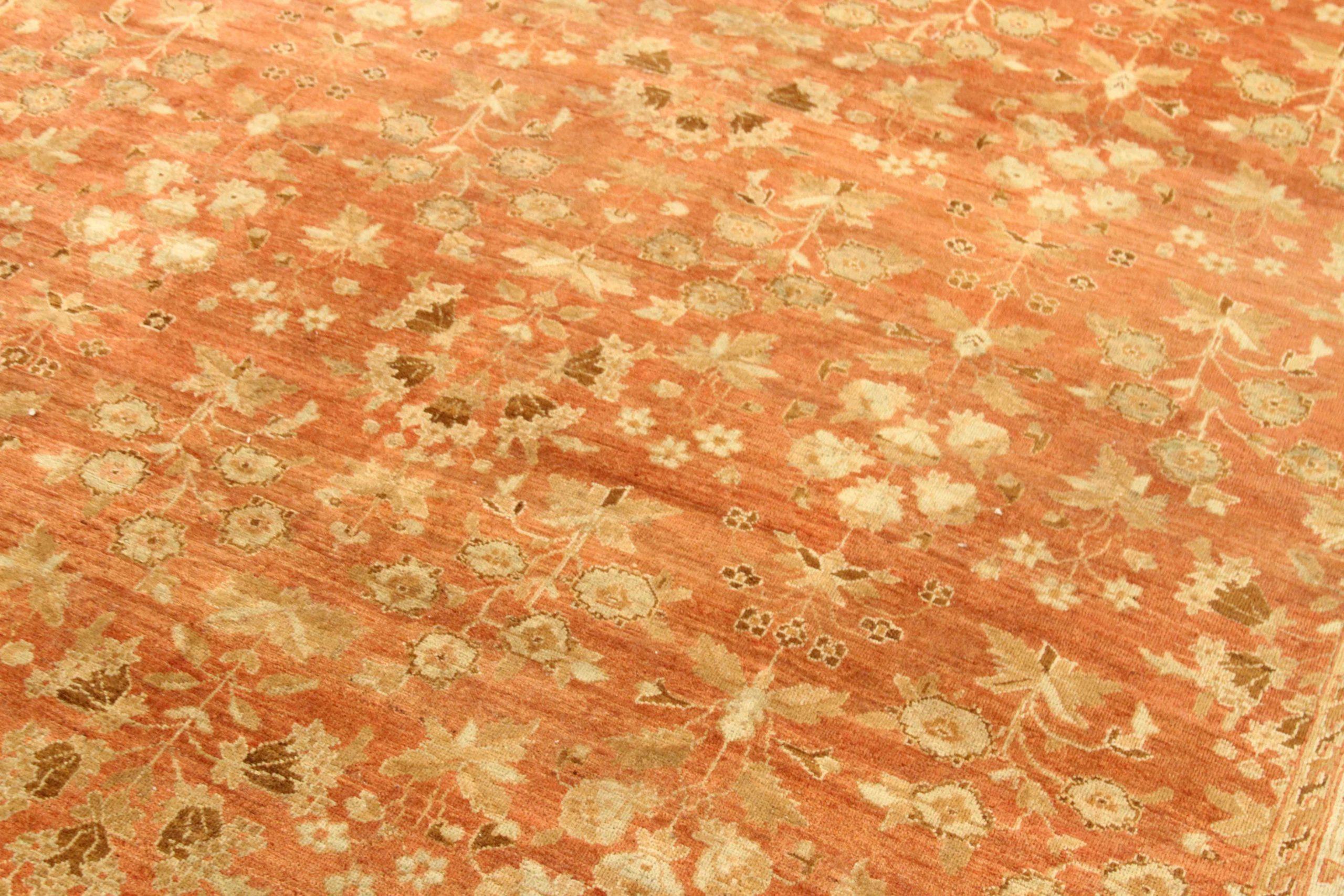 Persische Farahan Teppiche Circa 1880 - Wolle Braun Elfenbein Rot Design - 75598 (Asiatisch) im Angebot