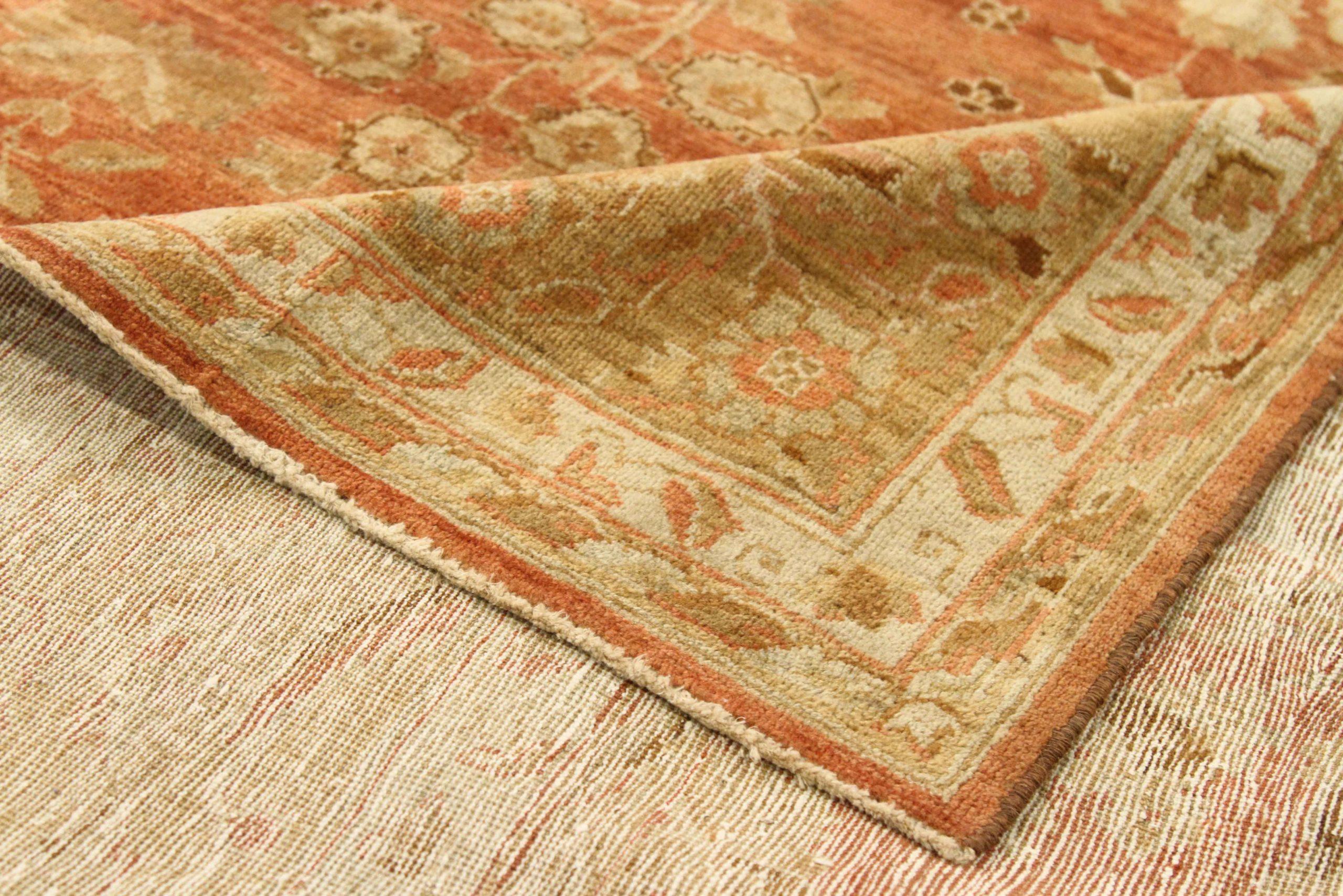 Persische Farahan Teppiche Circa 1880 - Wolle Braun Elfenbein Rot Design - 75598 im Zustand „Hervorragend“ im Angebot in Dallas, TX