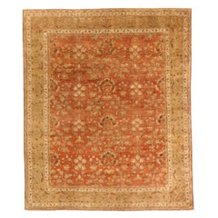 Persische Farahan Teppiche Circa 1880 - Wolle Braun Elfenbein Rot Design - 75598