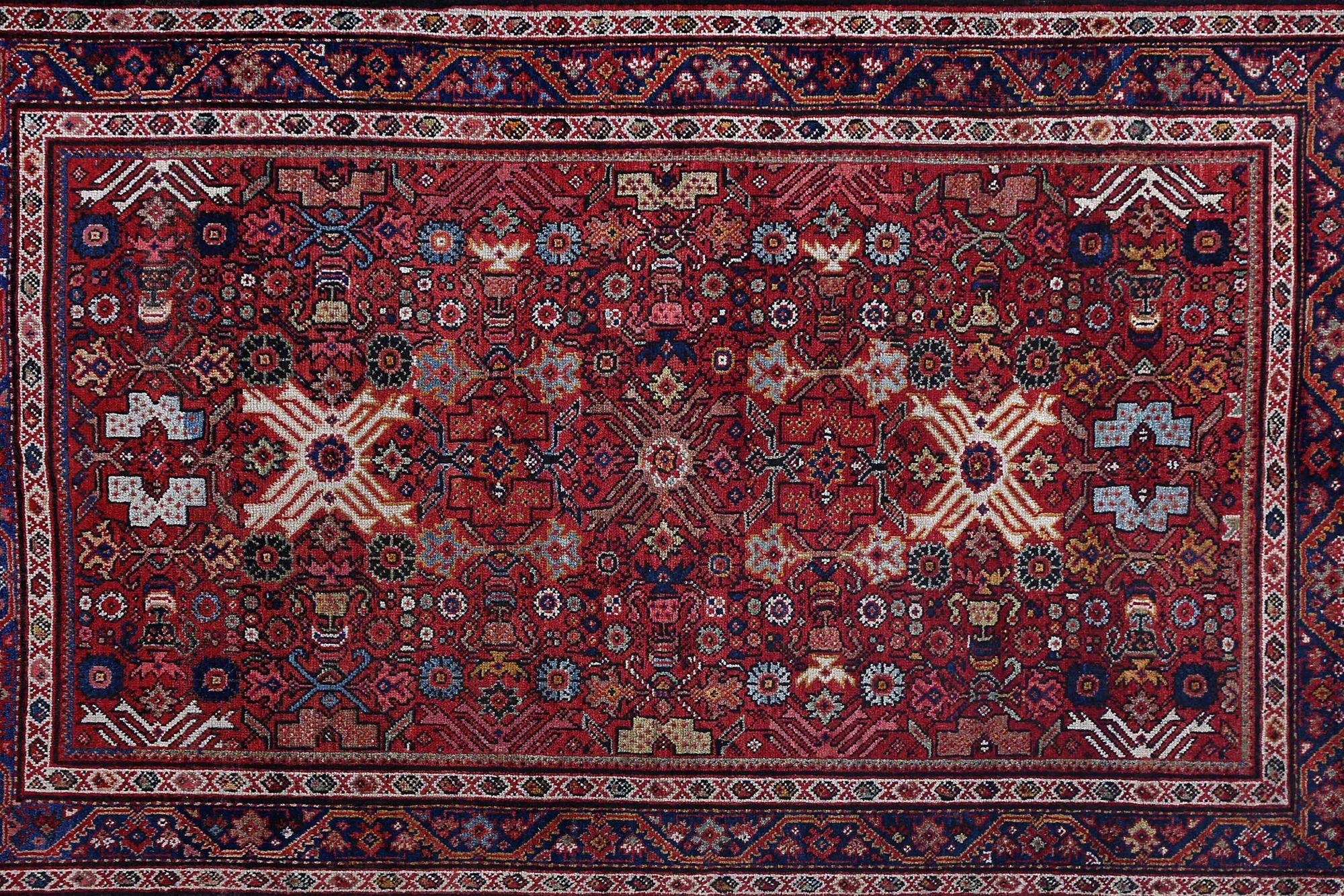 Alfombras Persas Farahan - Lana Azul Marrón Marfil Rosa Rojo - 97909 en Excelente estado para la venta en Dallas, TX