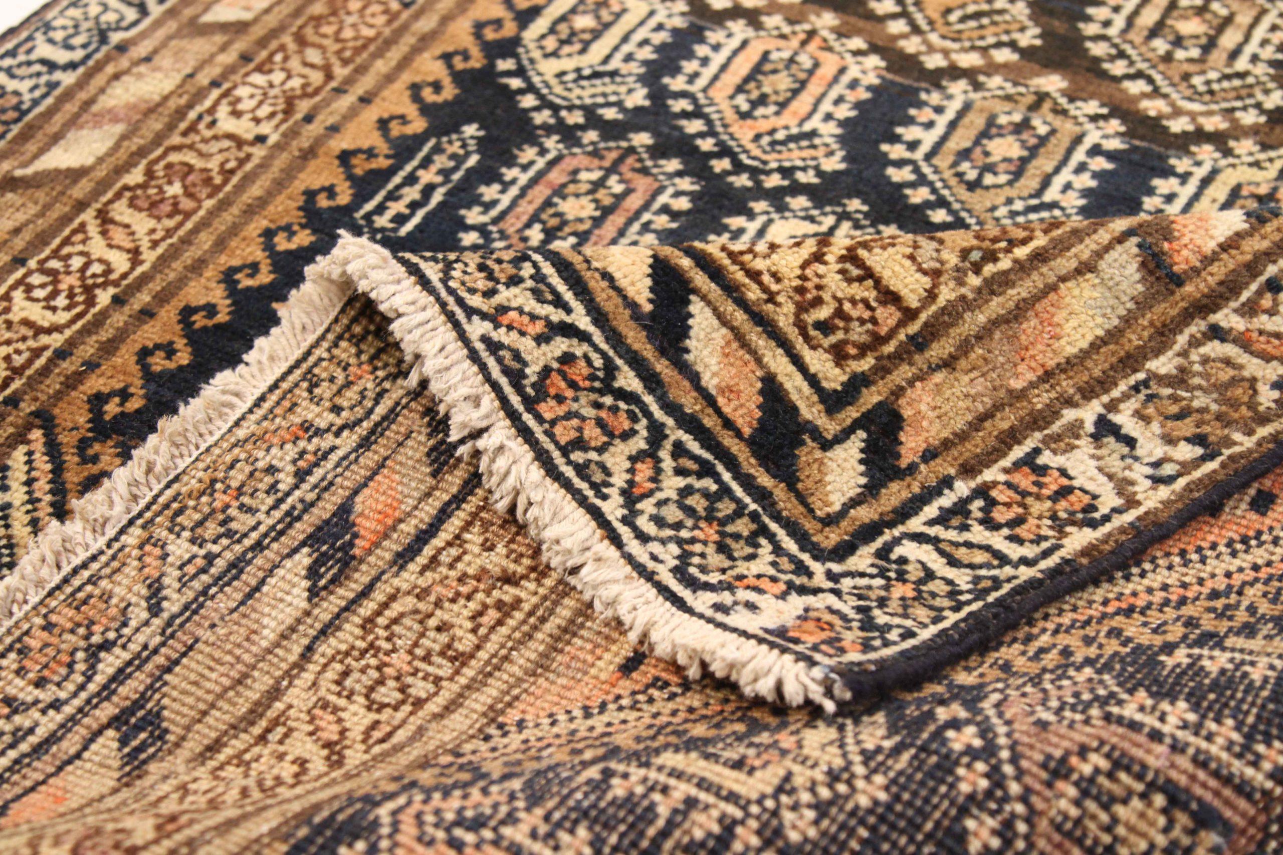 Persischer Farahan-Läufer - Wolle Elfenbein Marineblau Design - 75167 (Asiatisch) im Angebot