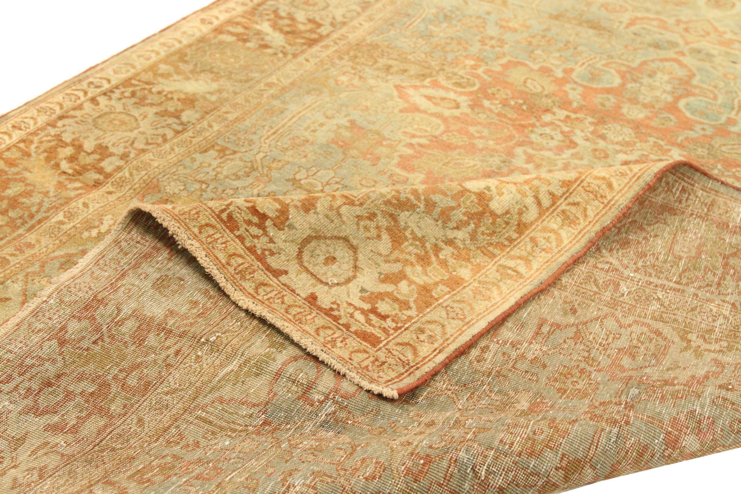 Asian Persian Farahan Small Rug - Wool Blue Ivory Pink Design - 75682 For Sale