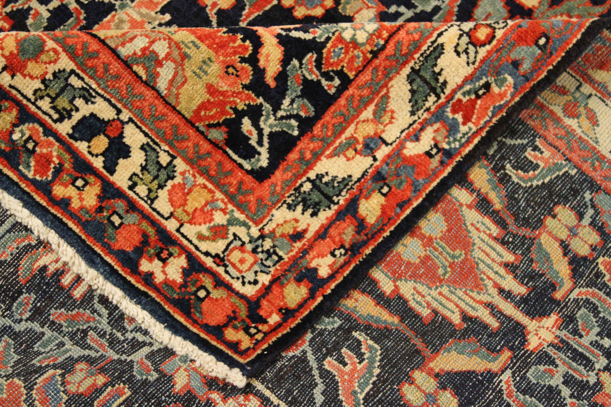 Alfombra Persa Farahan Pequeña - Lana Marfil Azul Marino Rojo 73344 Asiático en venta