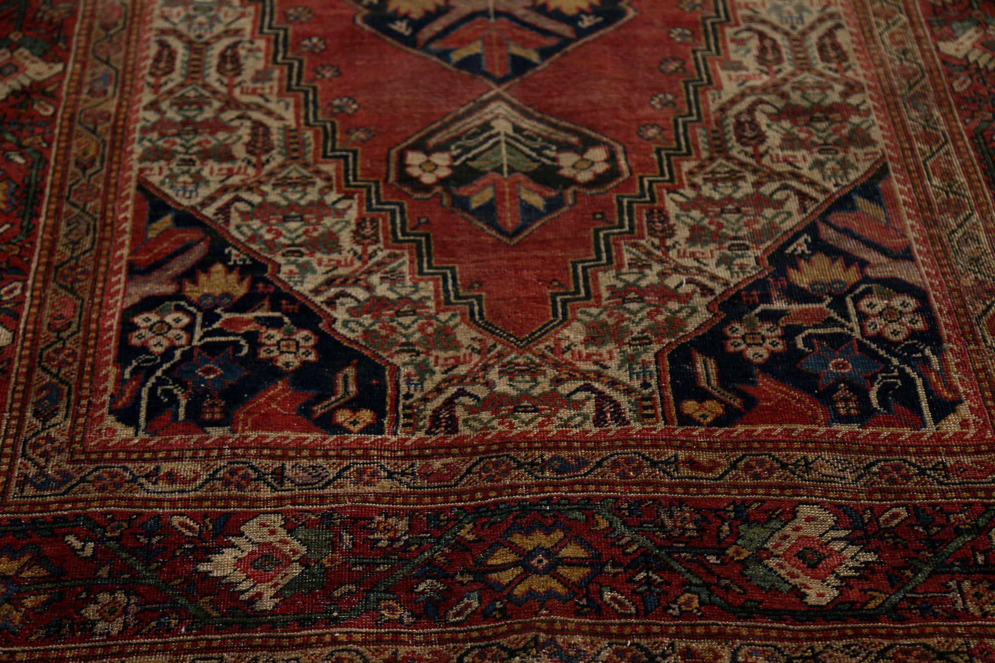 Persischer Farahan Kleiner Teppich - Wolle Rot Design - 96824 (Irakisch) im Angebot
