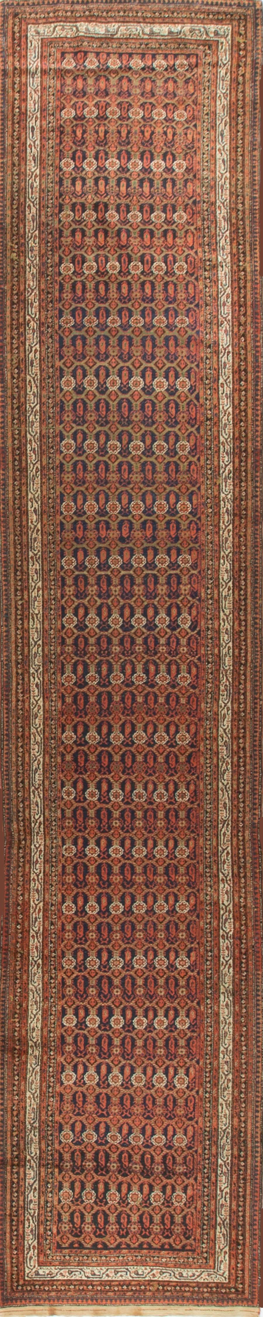 Hand-Knotted Persian Feraghan Rug Runner, circa 1940 For Sale