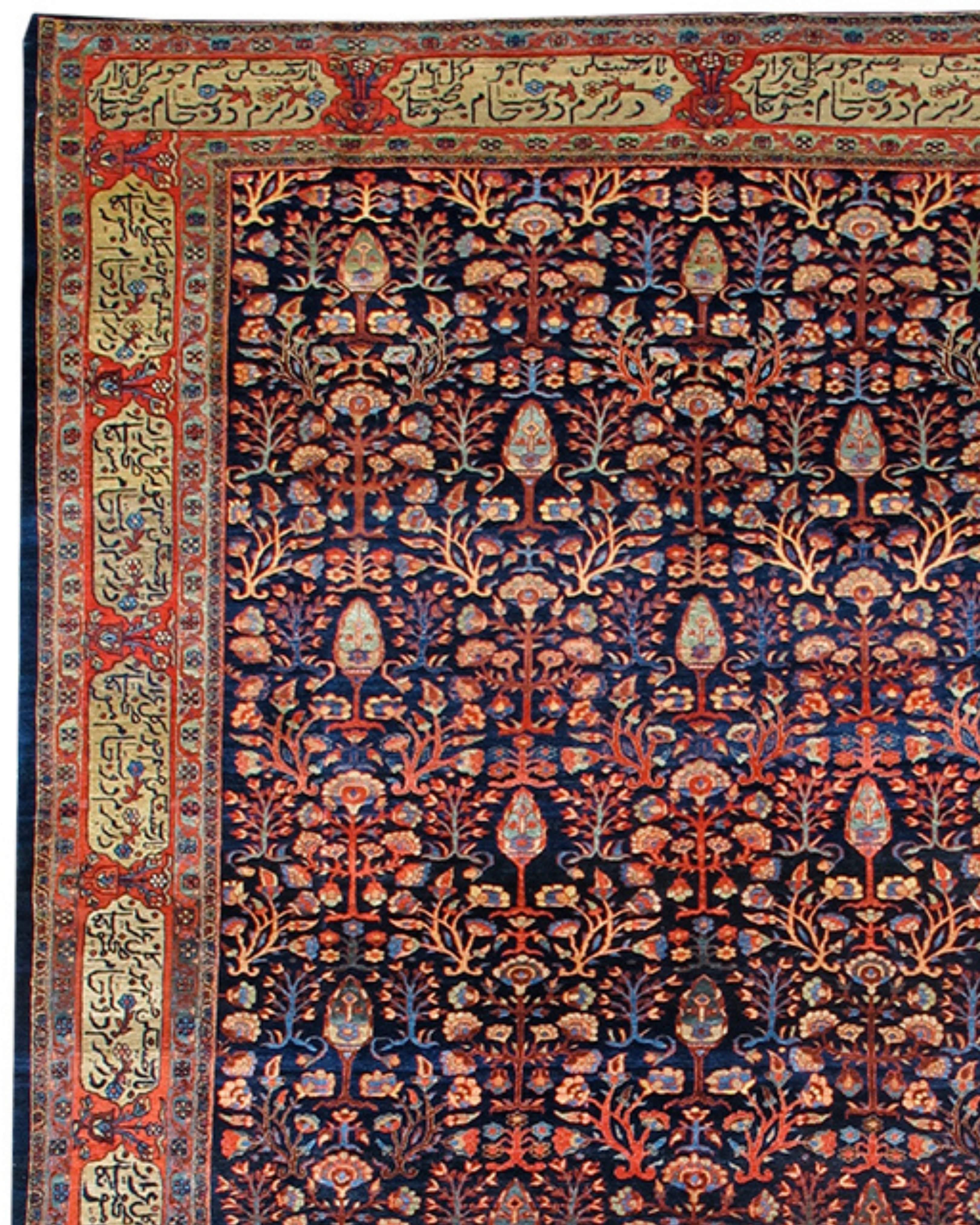 Persischer Fereghan Sarouk-Teppich aus Sarouk, spätes 19. Jahrhundert (Wolle) im Angebot