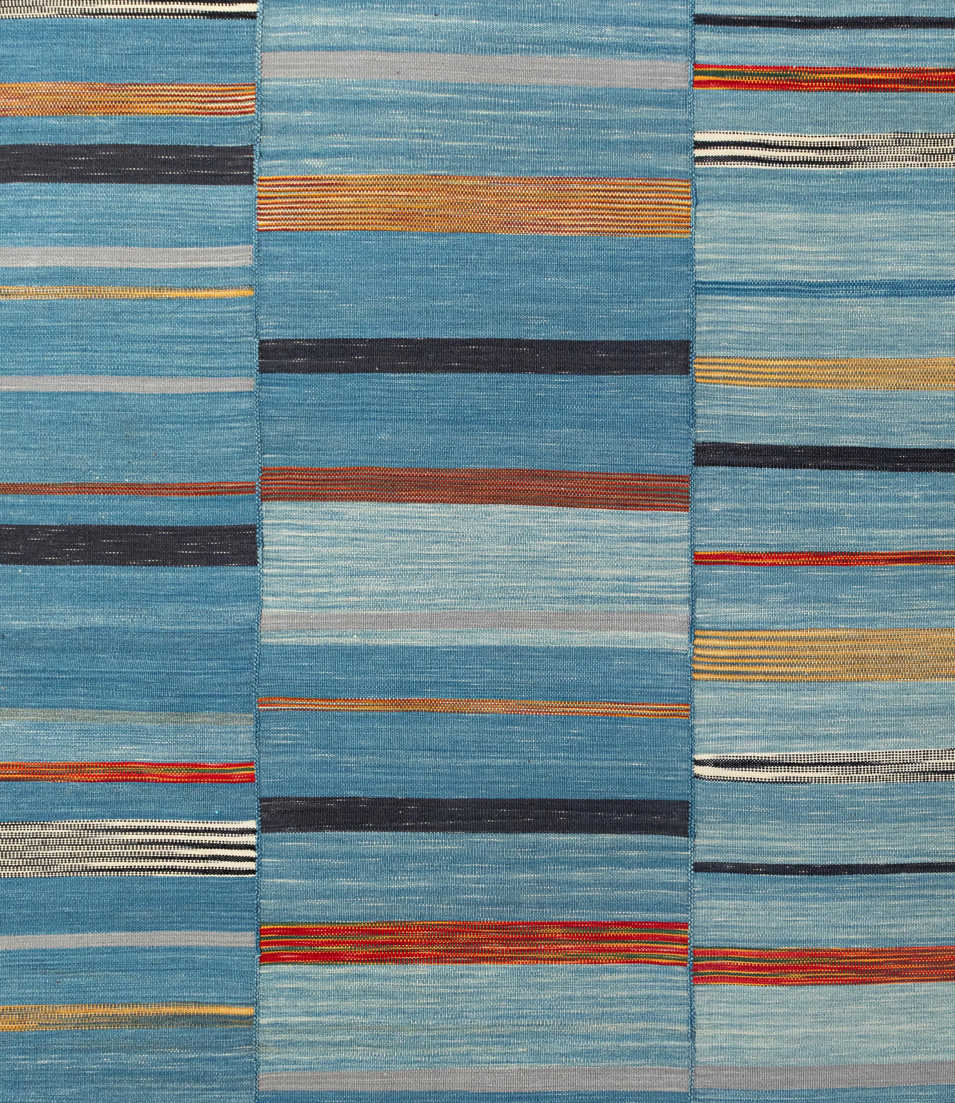 Tappeto persiano a trama piatta - Lana filata a mano, tintura vegetale, Hand Made in vendita 3