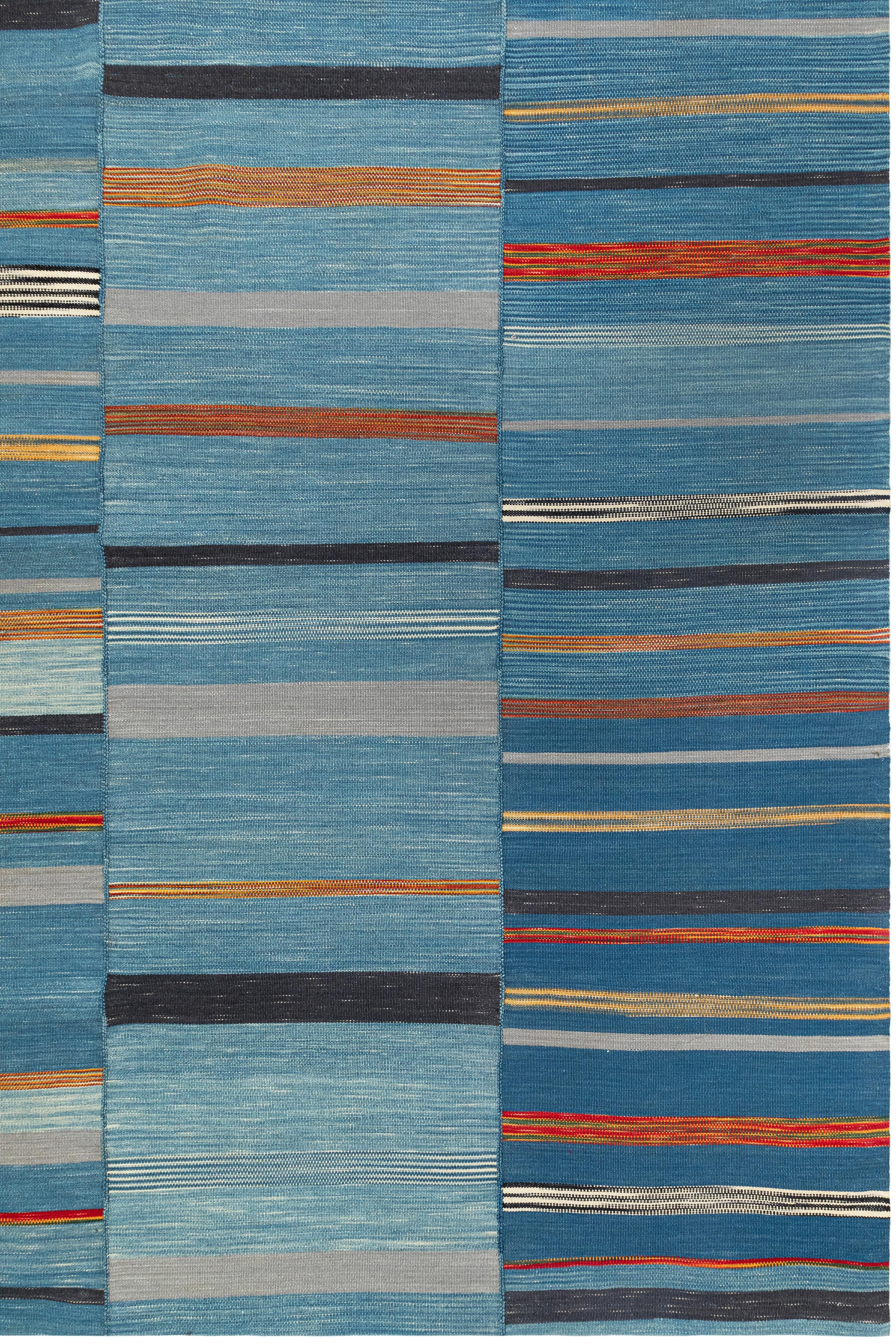 Tappeto persiano a trama piatta - Lana filata a mano, tintura vegetale, Hand Made in vendita 4