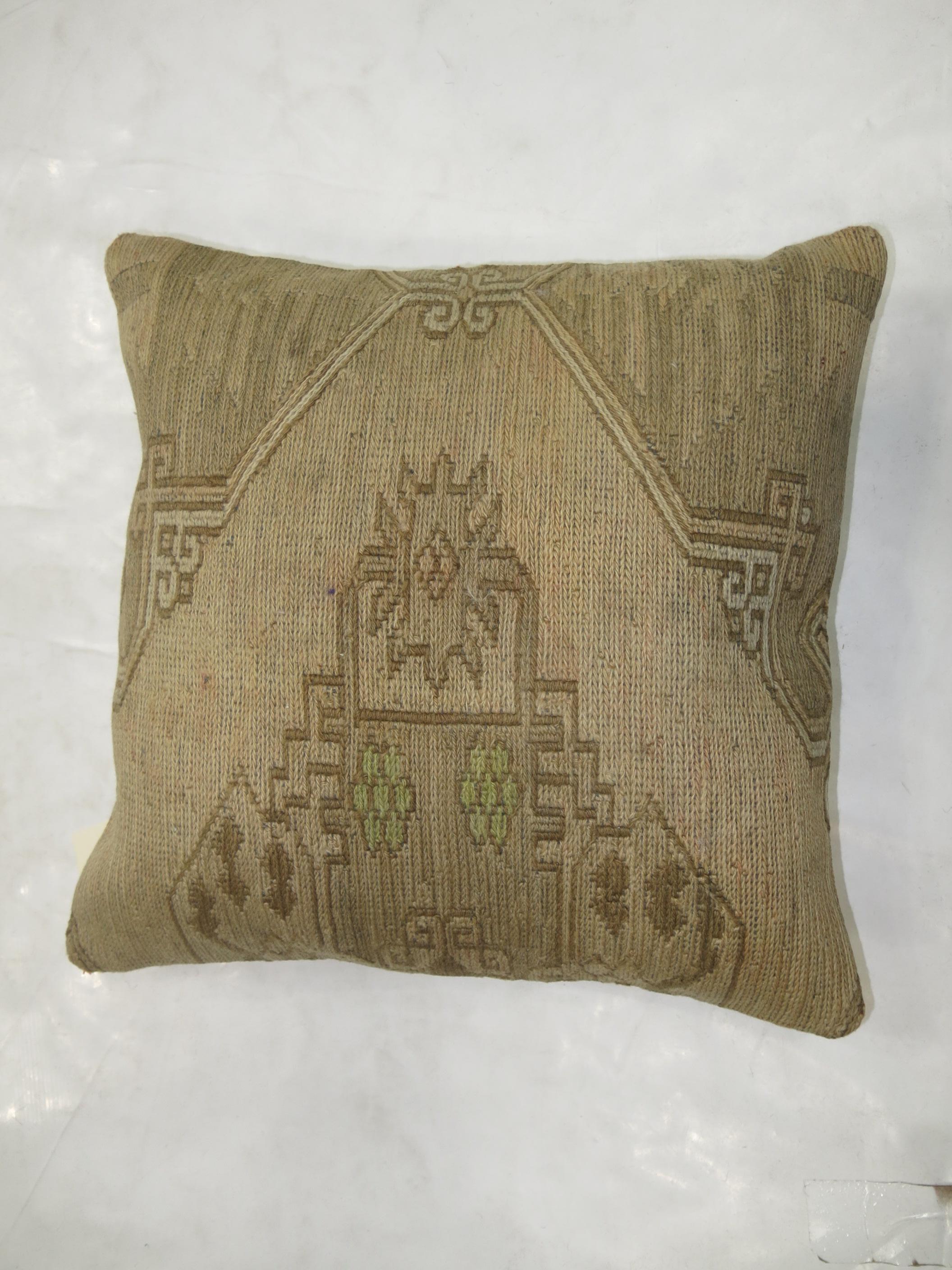 Turkish Persian Flat-Weave Rug Pillow