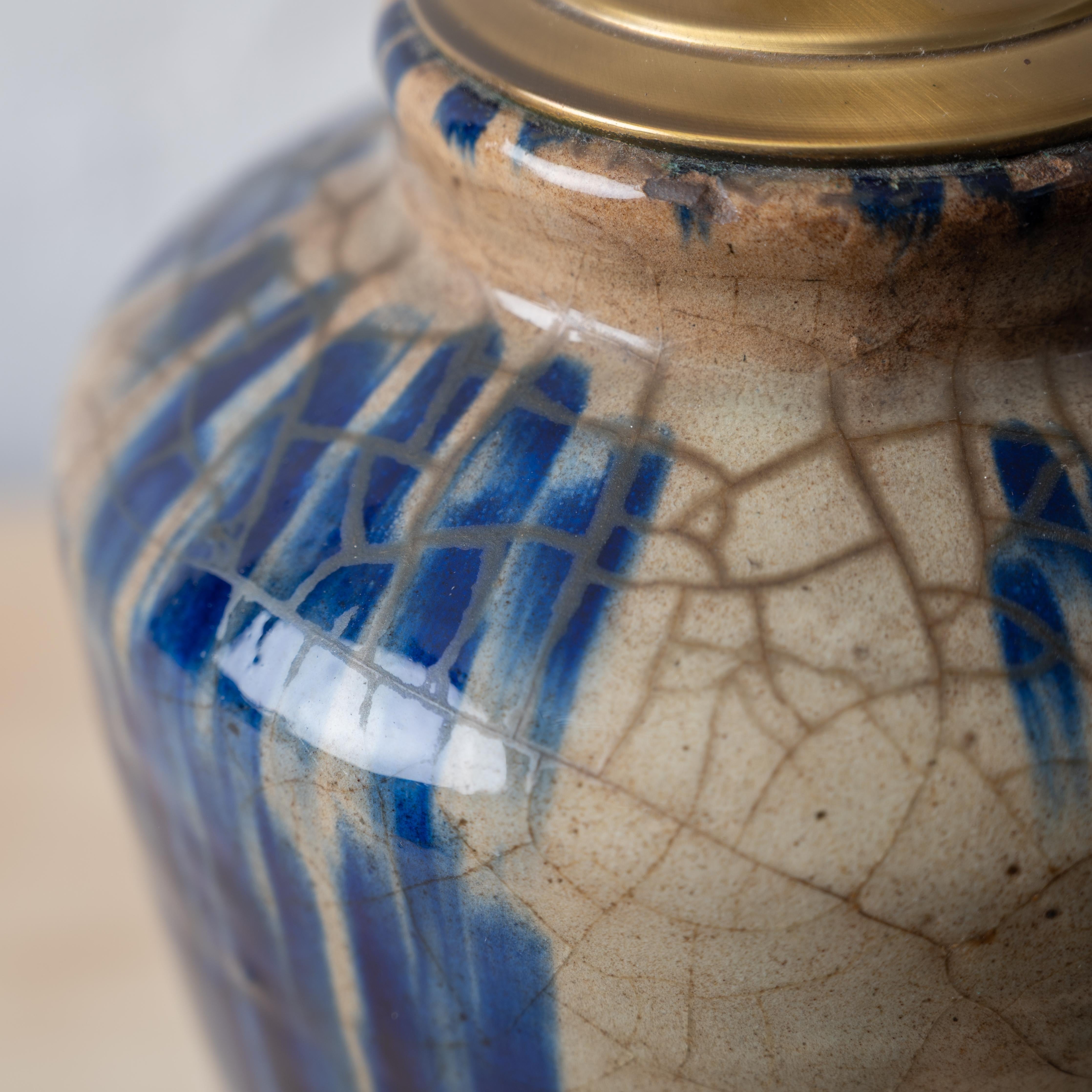 Persian Fritware Jar Mounted as Lamp, Mamluk 16th-17th Century For Sale 1