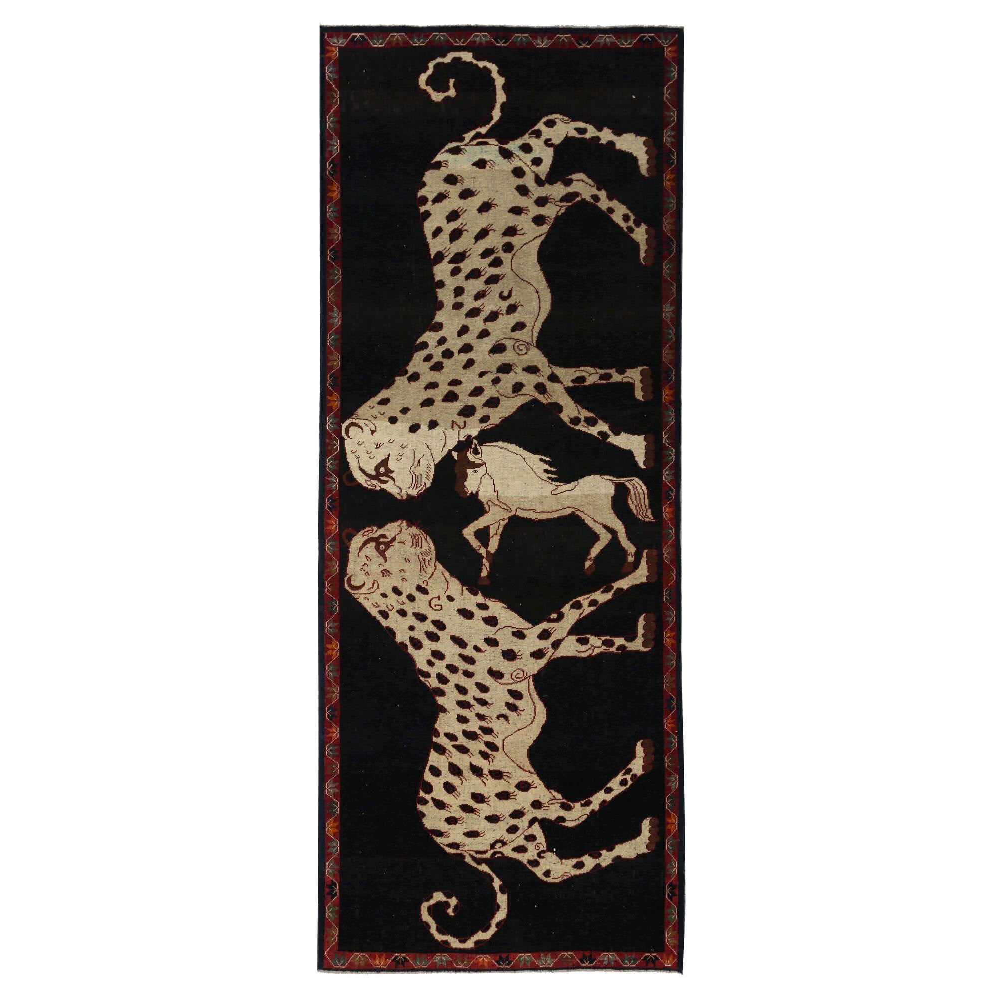 Alfombras Persas Gabbeh - Seda Diseño Negro Marfil - 96967 en venta