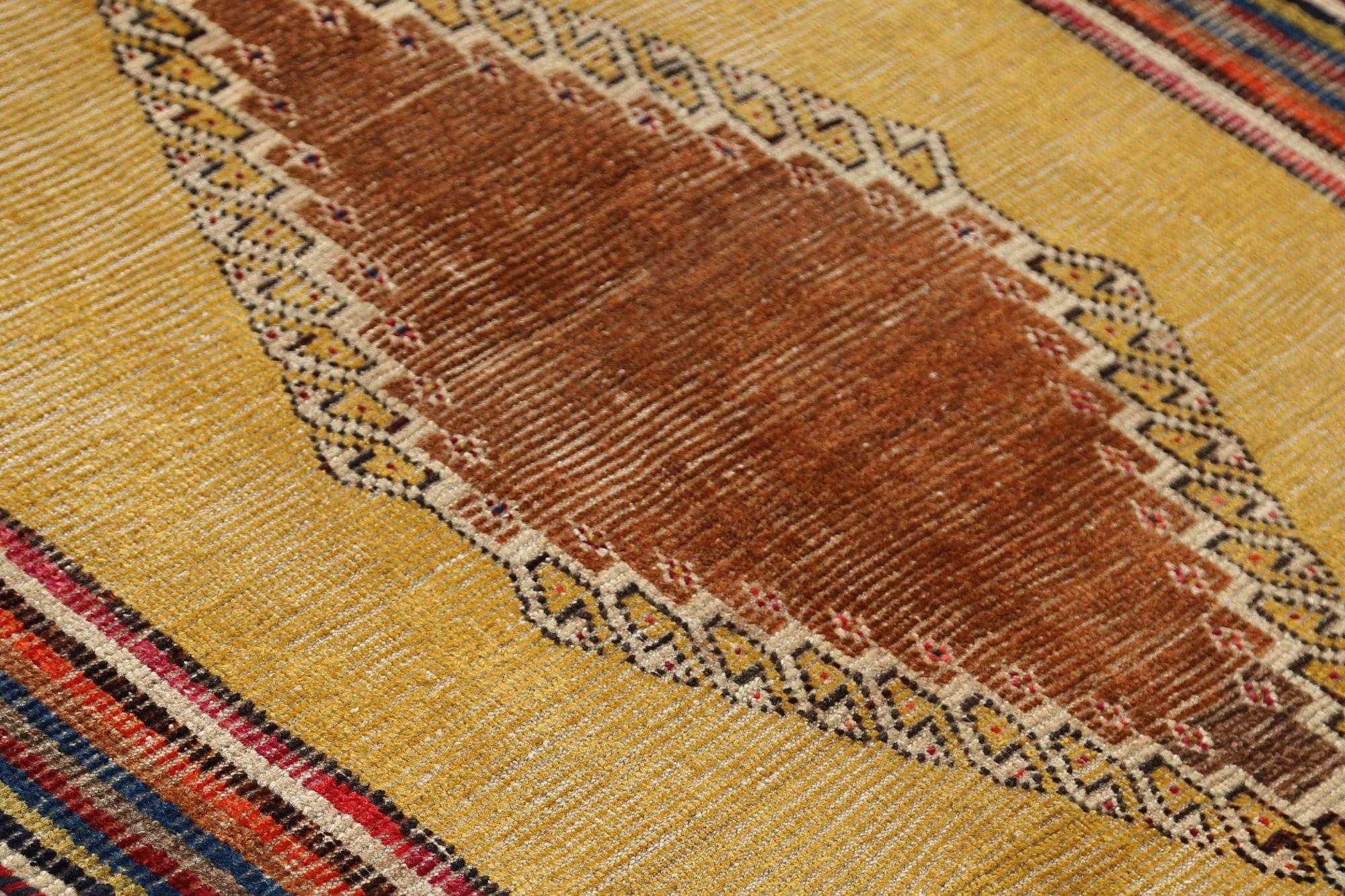 Alfombras Persas Gabbeh - Lana Marrón Marfil Naranja Rojo Amarillo - 97976 Tribal en venta