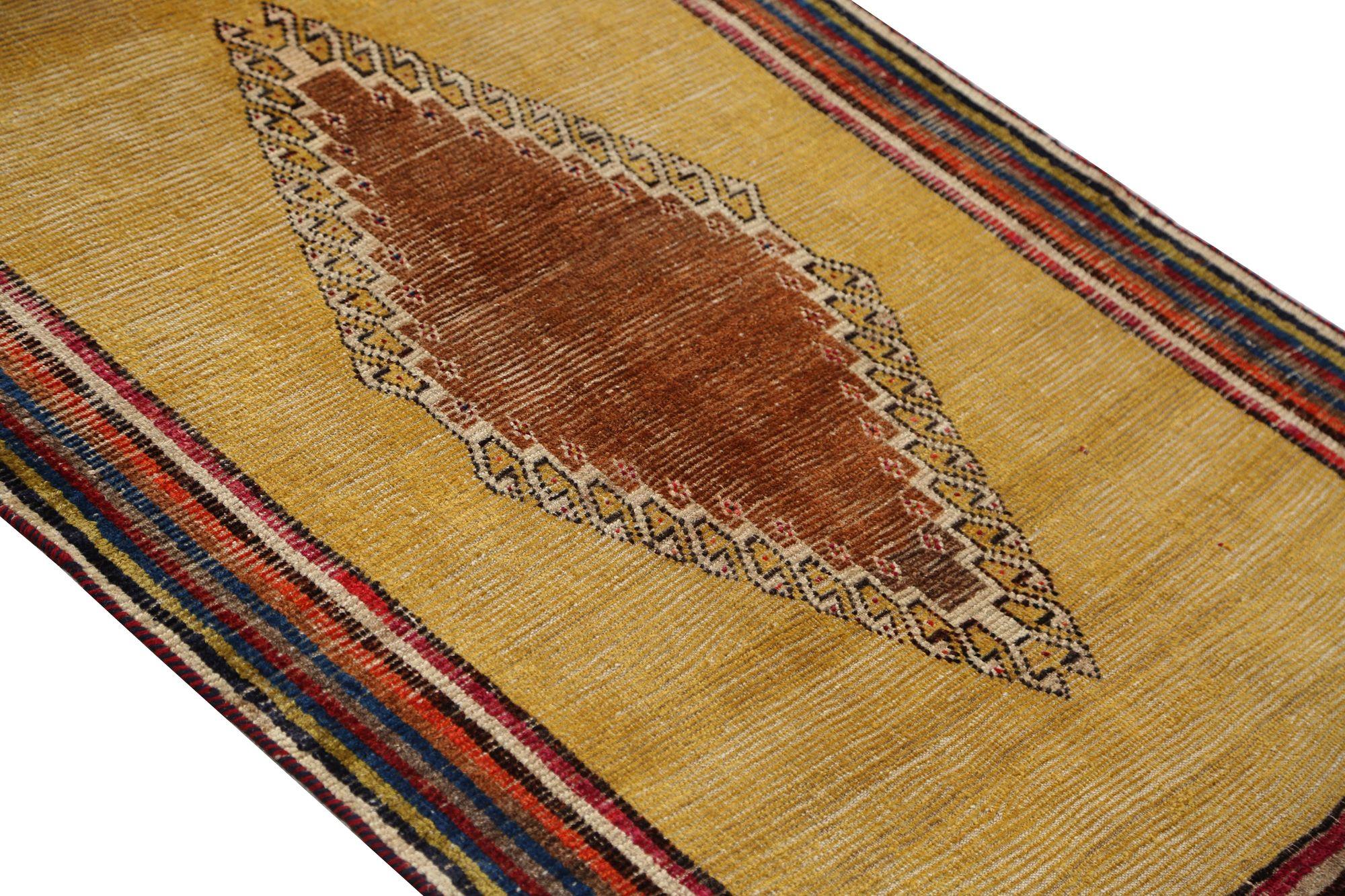 Alfombras Persas Gabbeh - Lana Marrón Marfil Naranja Rojo Amarillo - 97976 Iraquí en venta