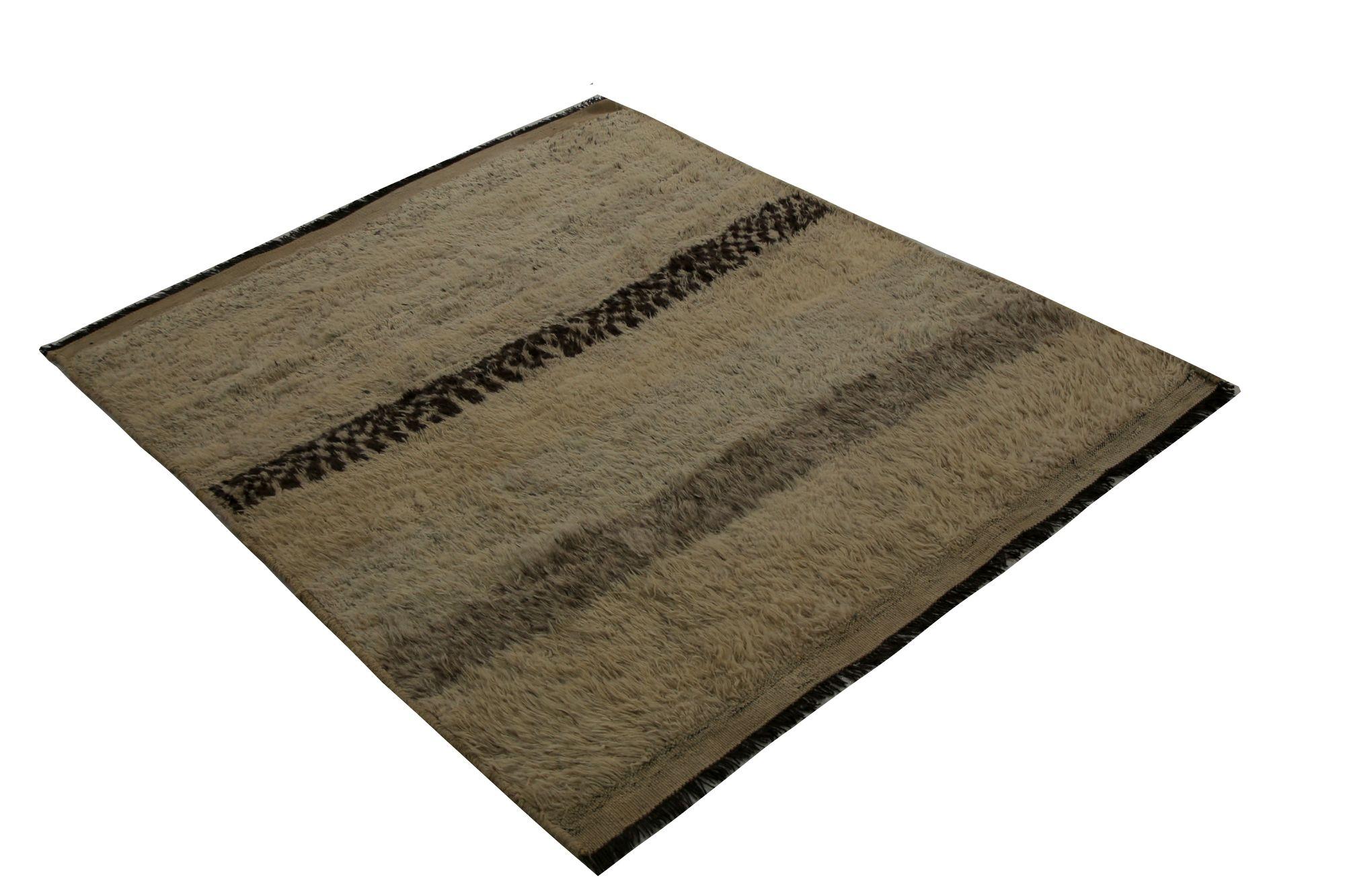 Persische Gabbeh Teppiche - Wolle Brown Taupe Design - 97826 (Stammeskunst) im Angebot
