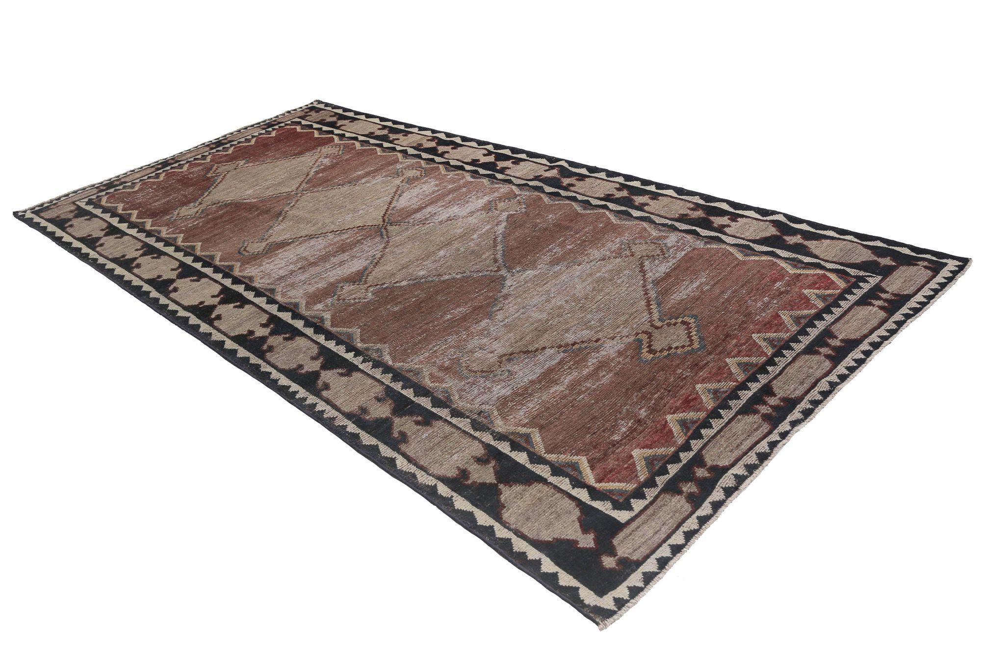Iracheno Tappeti persiani Gabbeh - Lana Avorio Rosso Terracotta - 96796 in vendita