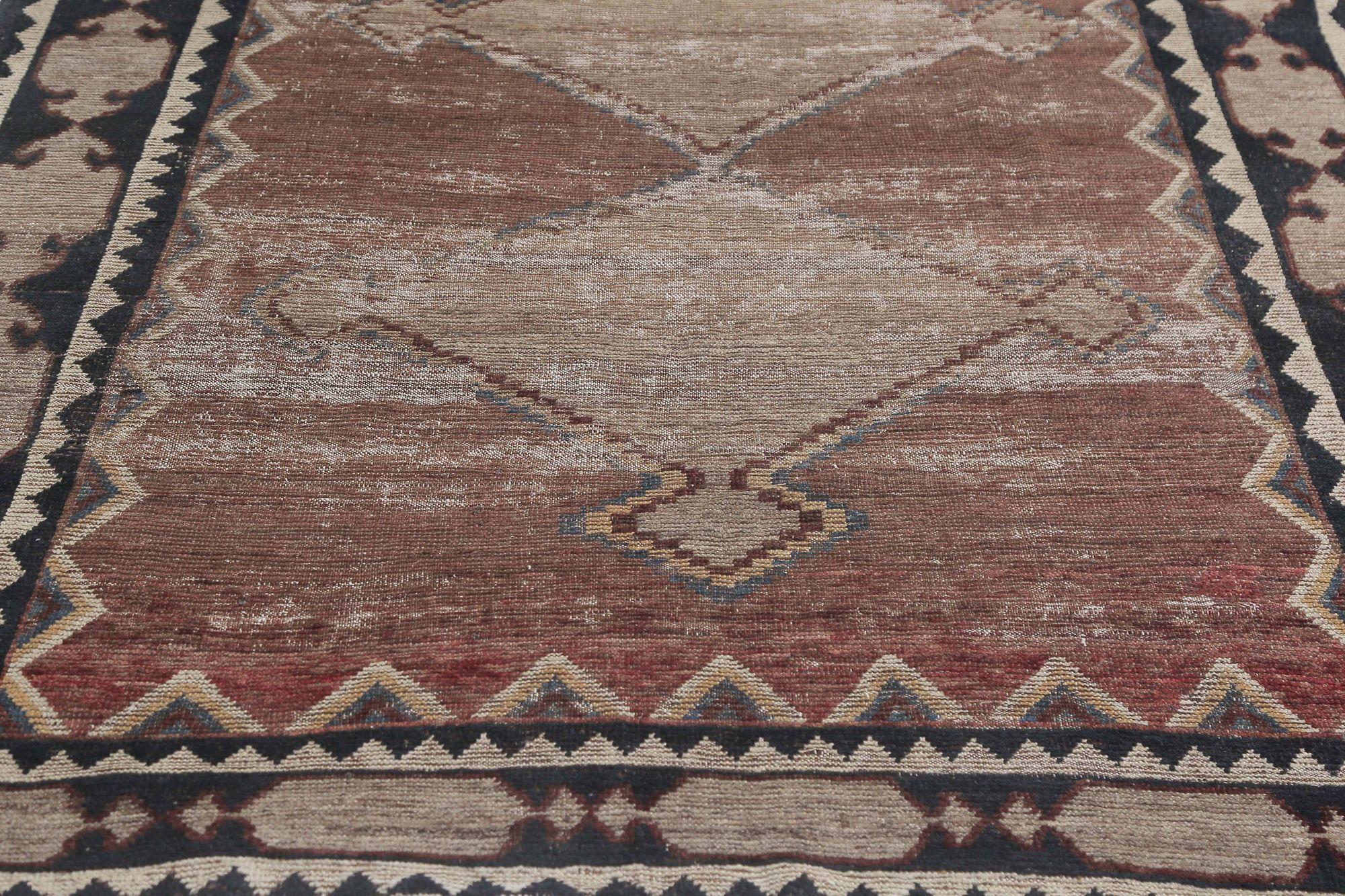 Tappeti persiani Gabbeh - Lana Avorio Rosso Terracotta - 96796 In condizioni ottime in vendita a Dallas, TX