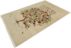 Persian Gabbeh Rug, Hand-Knotted, 9.6x6.2 ft – Pomegranate Tree Motif