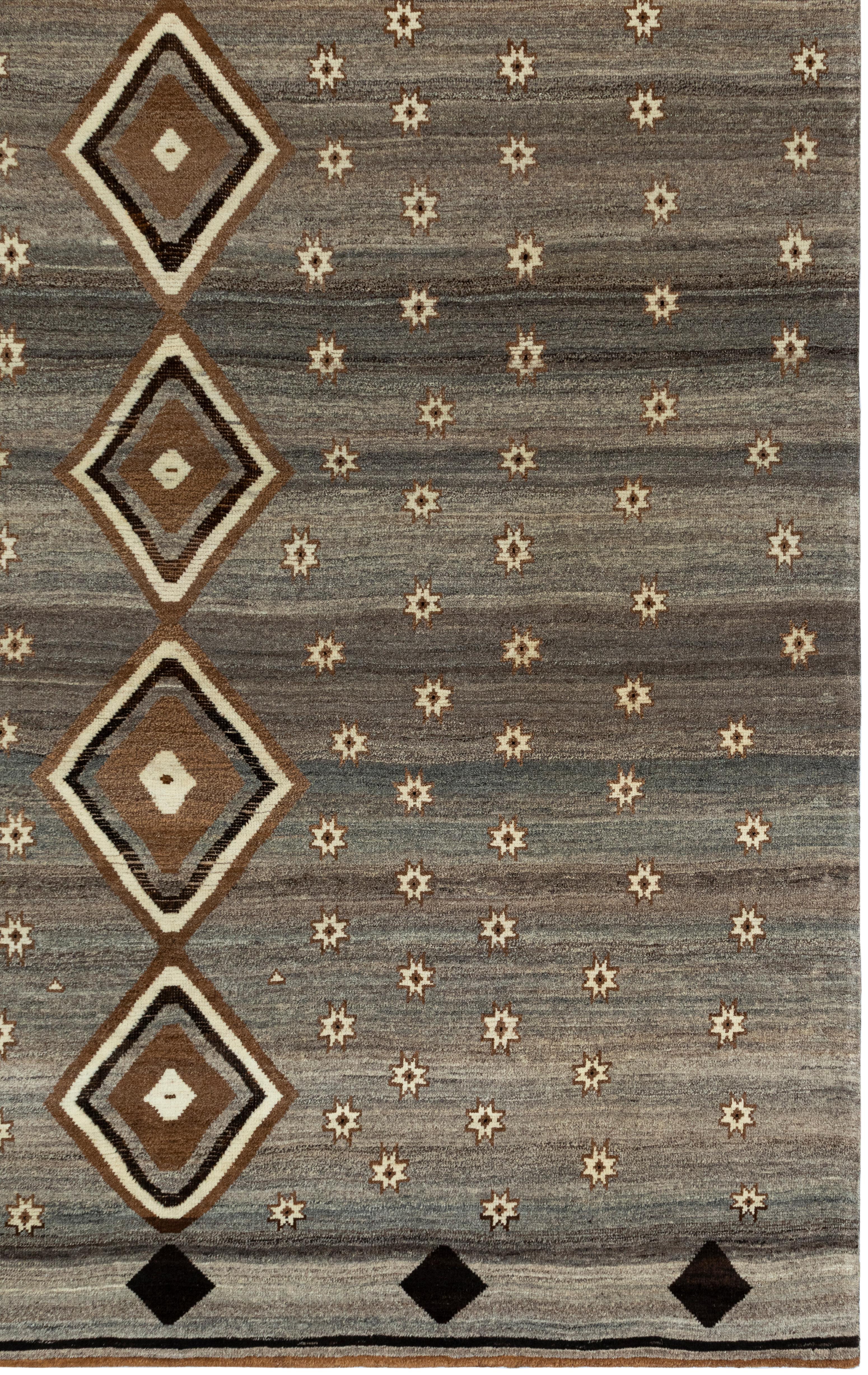Persischer Gabbeh-Teppich - Neutrale Töne, handgesponnene Wolle, pflanzengefärbt, modern im Angebot 4