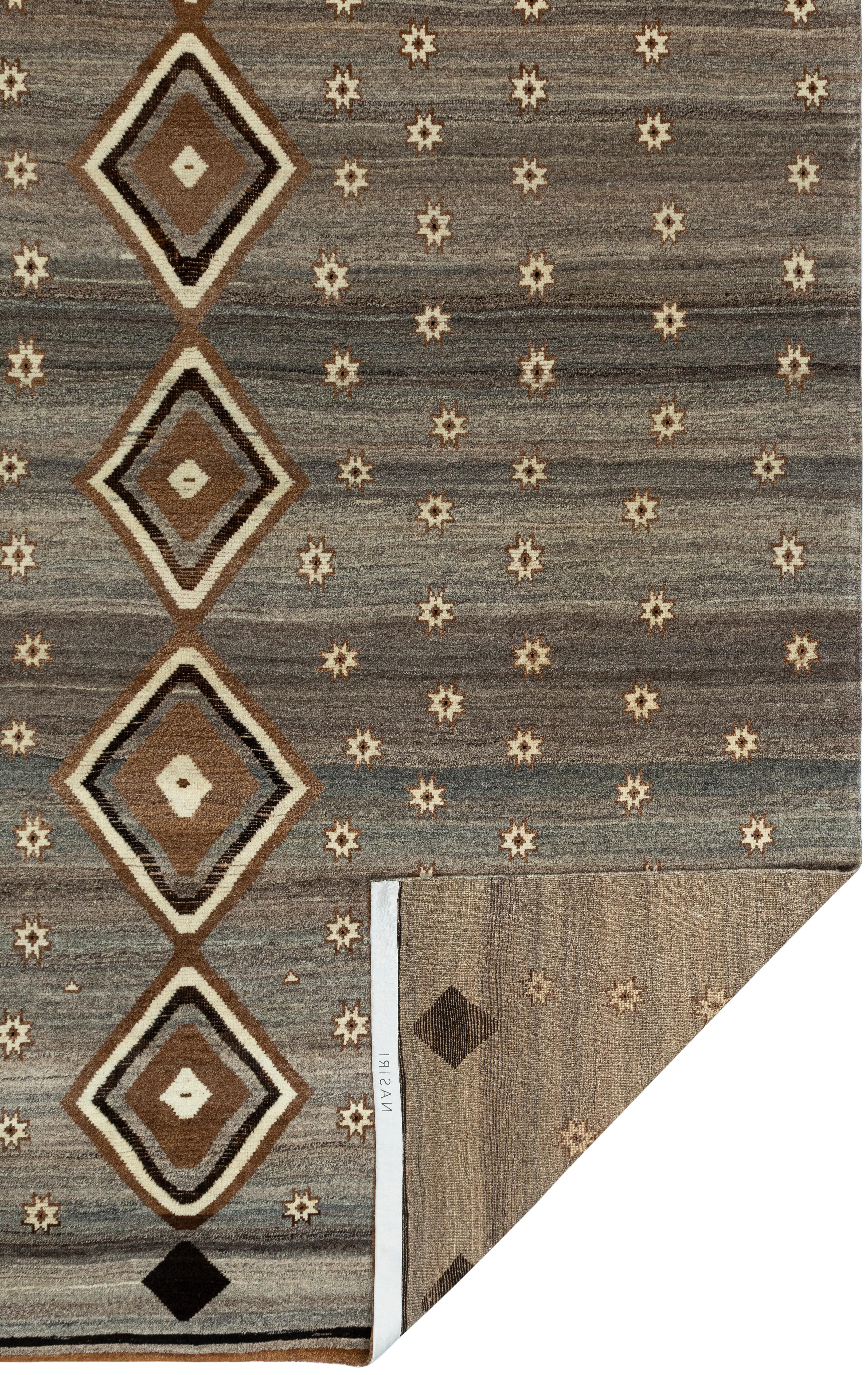 Persischer Gabbeh-Teppich - Neutrale Töne, handgesponnene Wolle, pflanzengefärbt, modern im Angebot 6