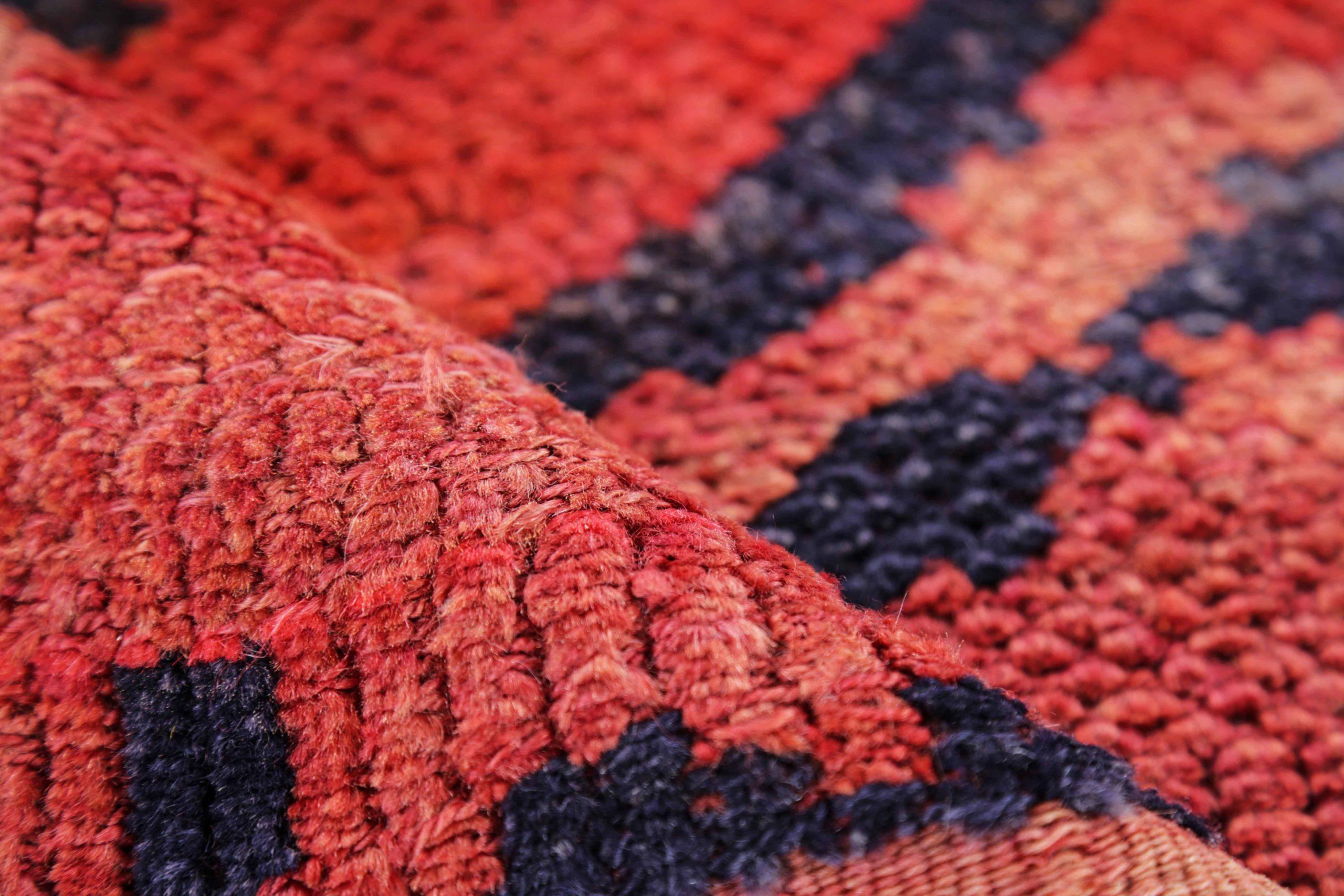 Persischer Gabbeh Kleiner Teppich Circa 1910 - Wolle Schwarz Elfenbein Rosa Design - 91224 (20. Jahrhundert) im Angebot
