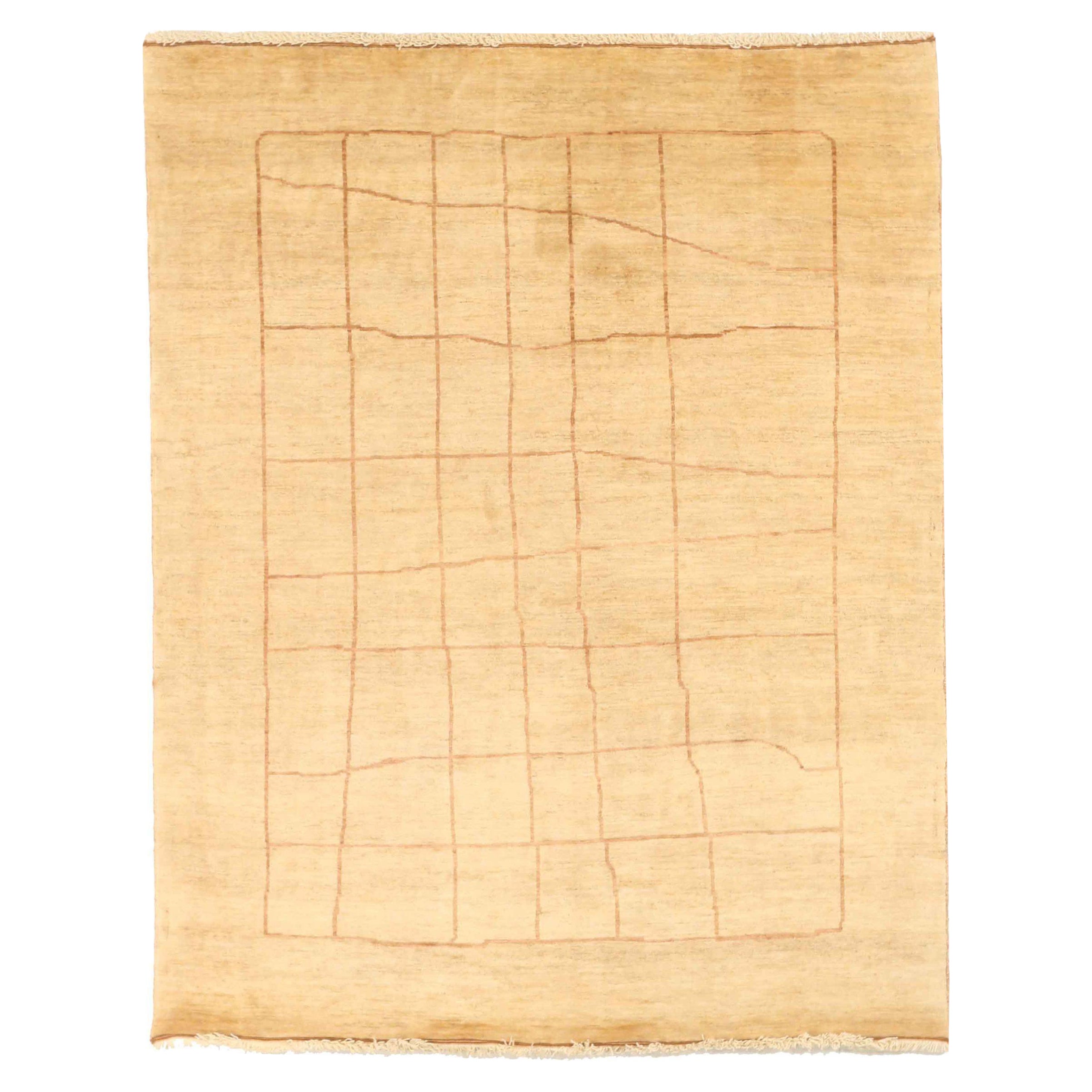 Petit tapis persan Gabbeh vers 1990 - Laine ivoire rouge 72666 en vente