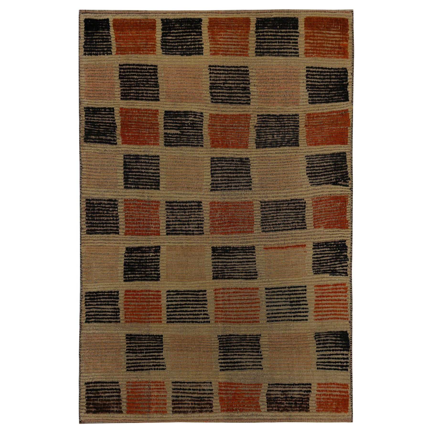 Persischer Gabbeh Kleiner Teppich - Wolle Schwarz Elfenbein Rot Design - 96840