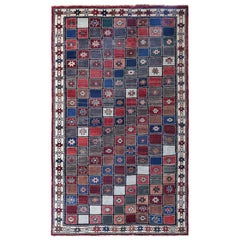 Persischer Gabbeh Small Teppich - Wolle Blau Braun Rot Design - 97091