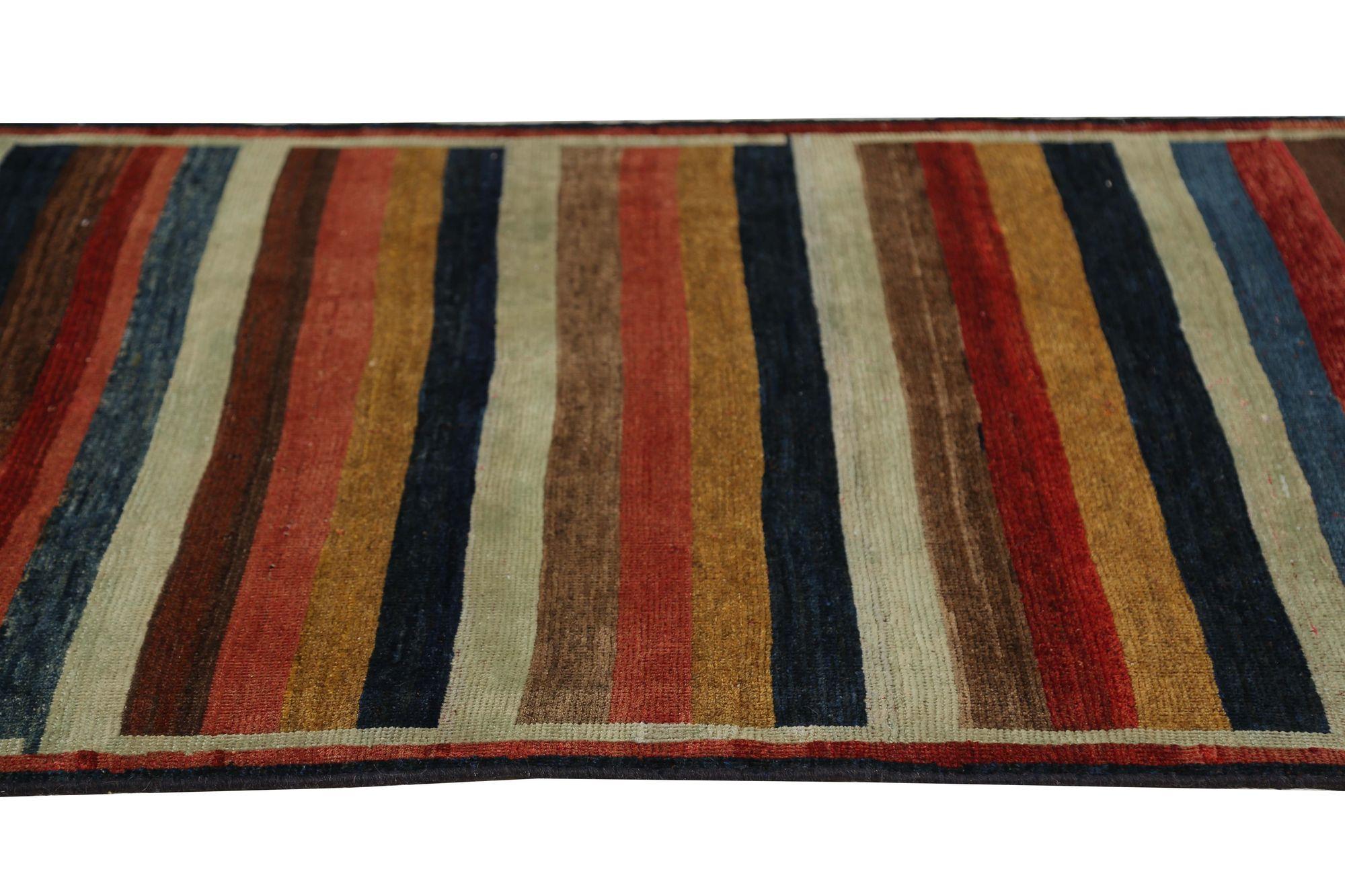Persischer Gabbeh Kleiner Teppich aus Wolle in Blau, Elfenbein, Marineblau, Blau und Rot - 97435 im Zustand „Hervorragend“ im Angebot in Dallas, TX