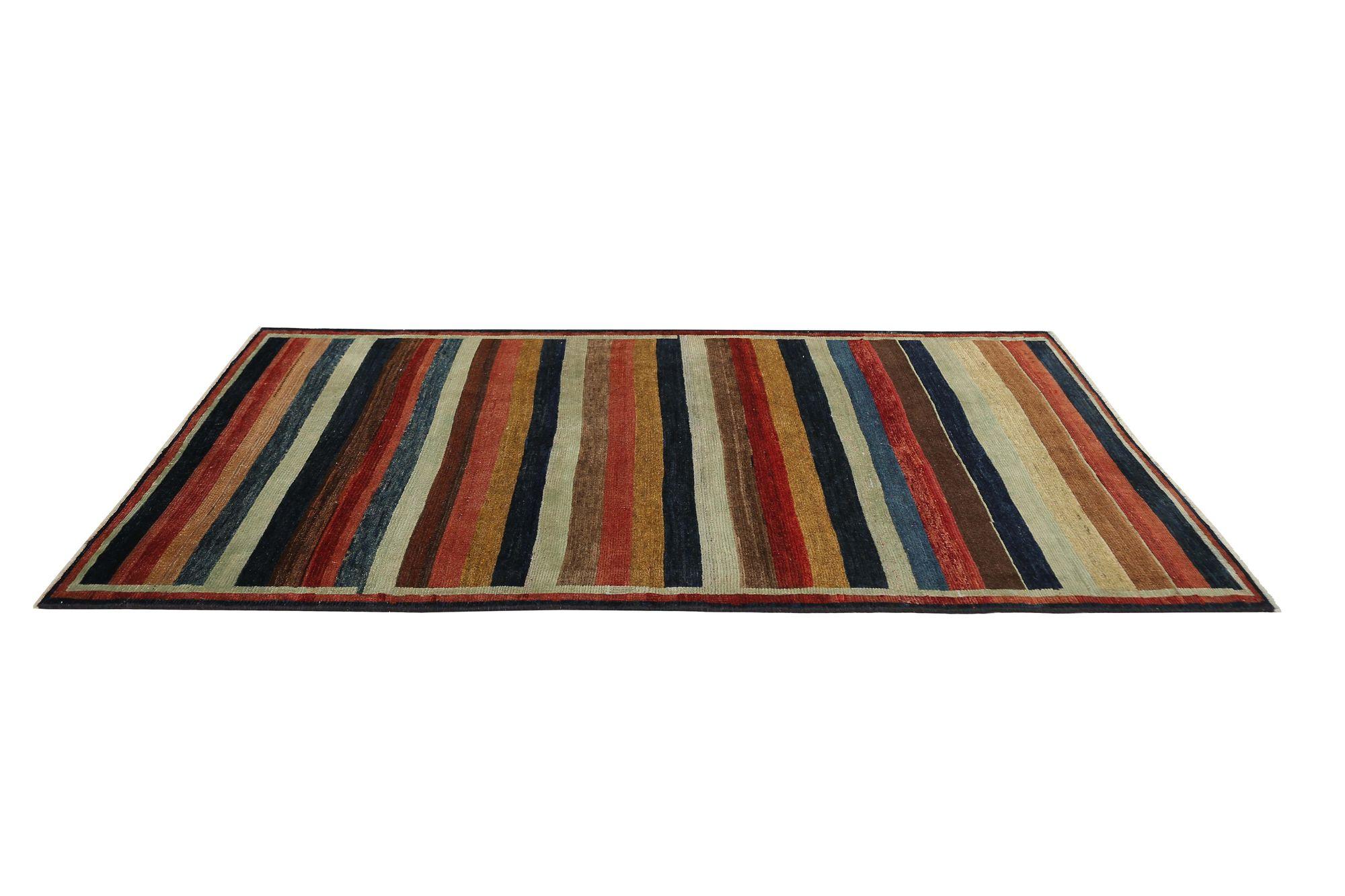 Persischer Gabbeh Kleiner Teppich aus Wolle in Blau, Elfenbein, Marineblau, Blau und Rot - 97435 (20. Jahrhundert) im Angebot