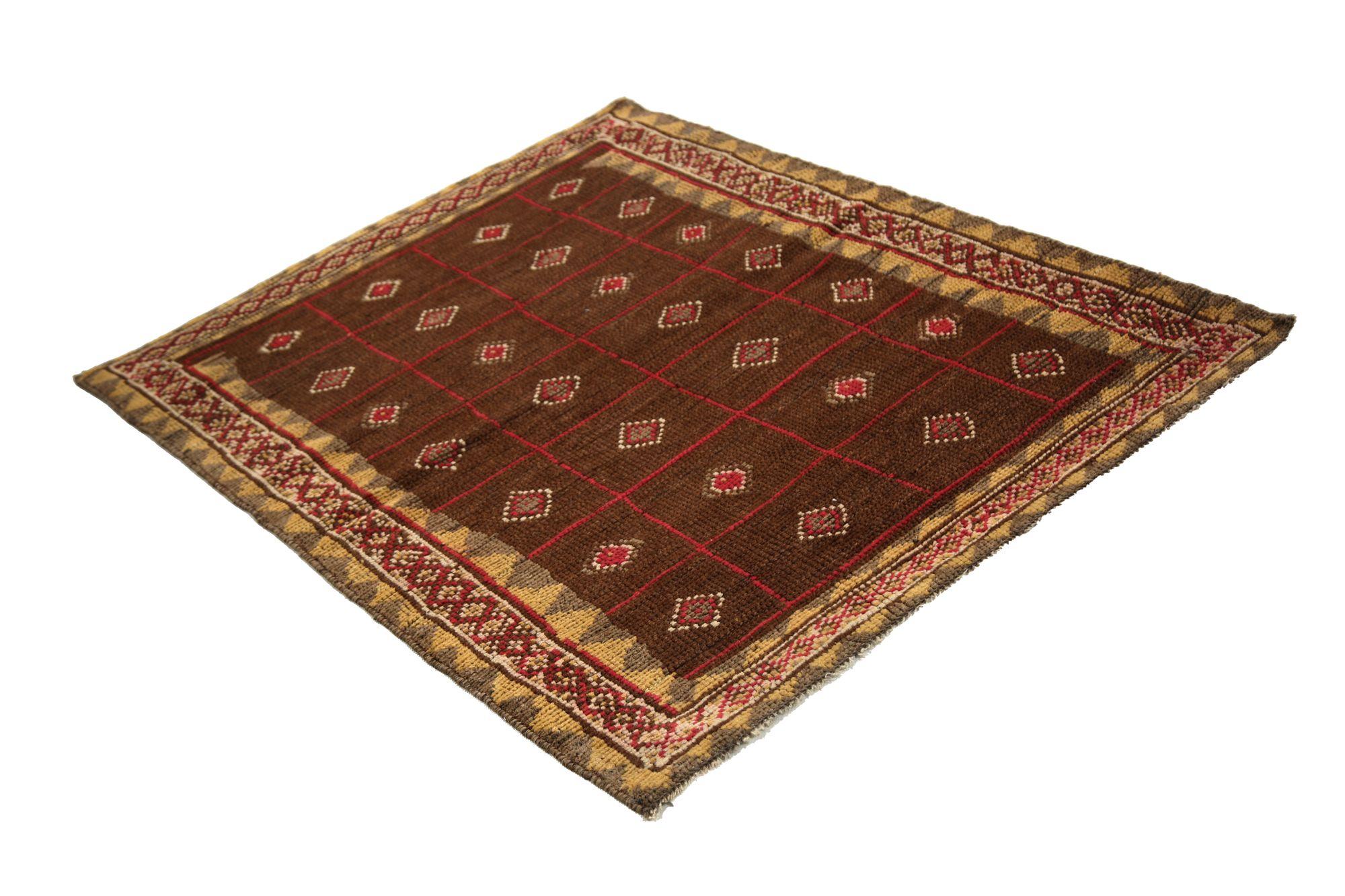 Persischer Gabbeh Small Teppich - Wolle Brown Design - 96736 (Irakisch) im Angebot