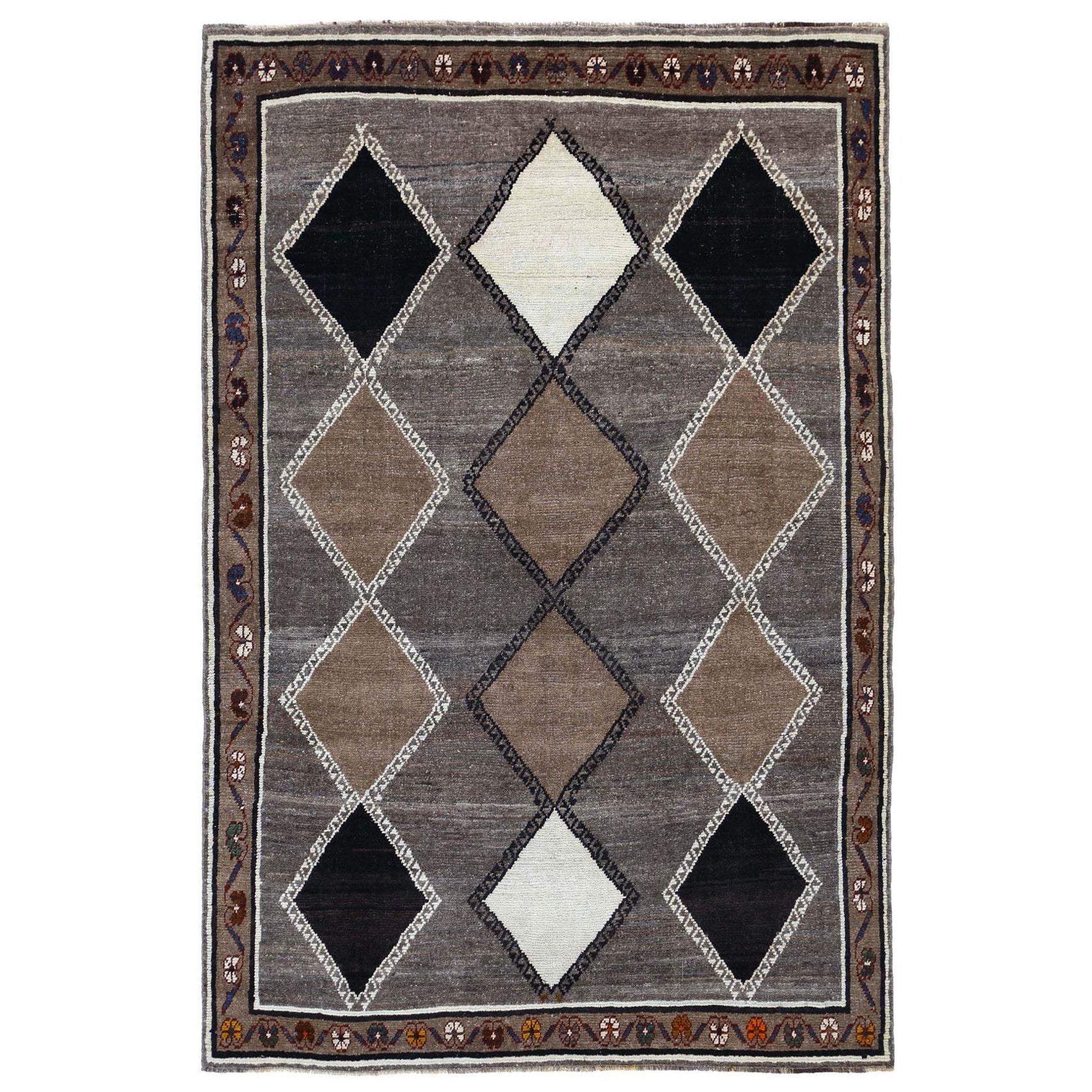 Persischer Gabbeh Small Teppich - Wolle Brown Design - 97104