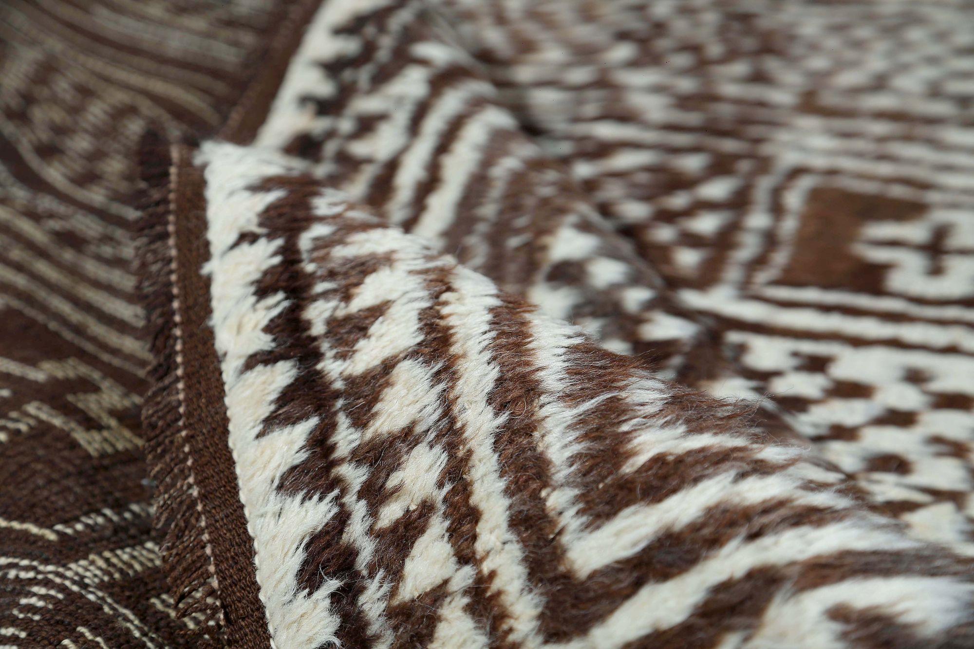 Persischer Gabbeh Small Teppich - Wolle Brown Design - 97564 (Stammeskunst) im Angebot