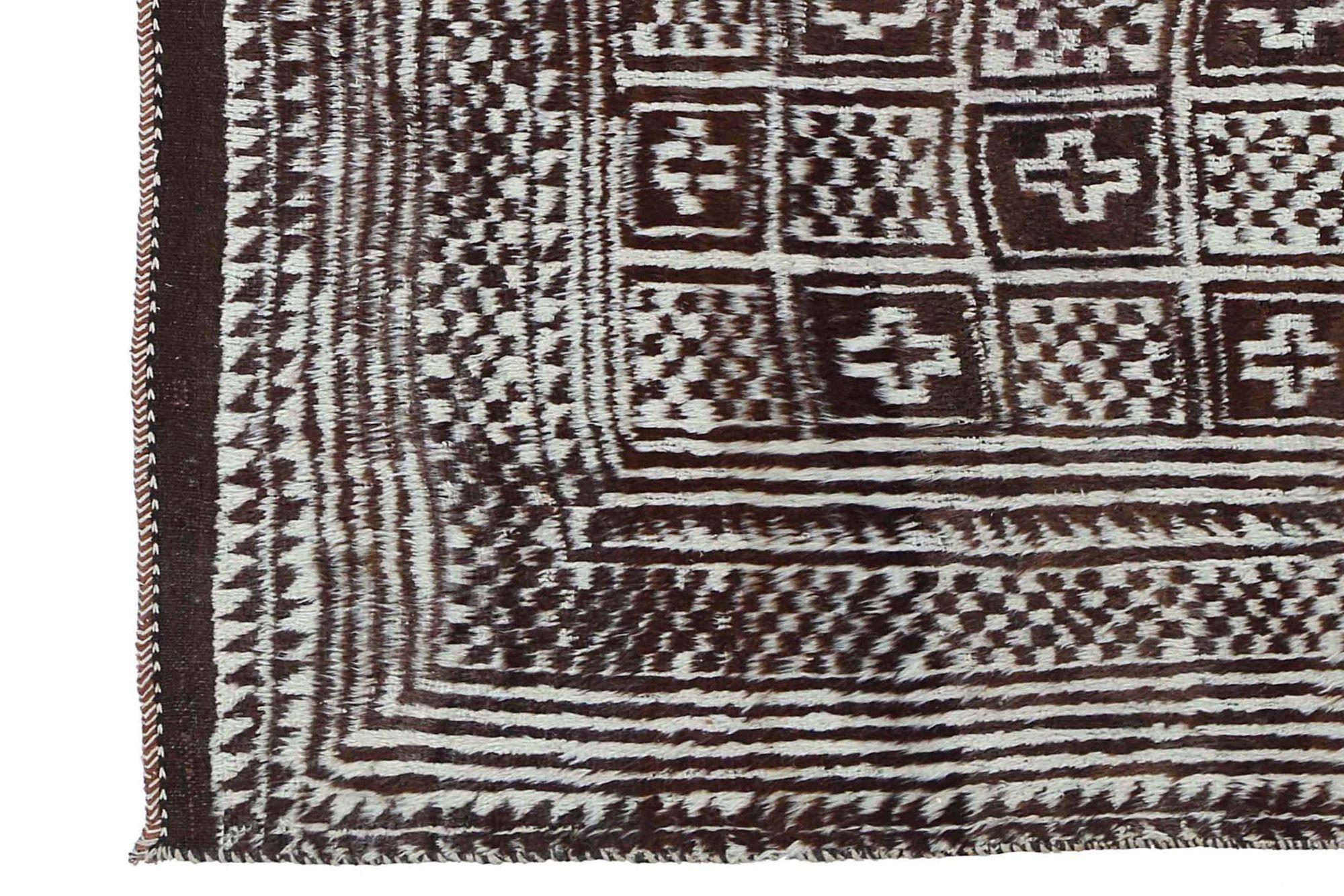 Persischer Gabbeh Small Teppich - Wolle Brown Design - 97564 im Zustand „Hervorragend“ im Angebot in Dallas, TX