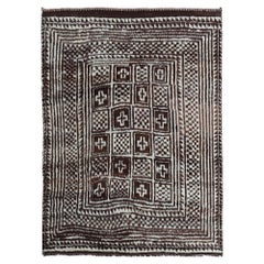 Tappeto persiano Gabbeh Small Design in lana marrone - 97564