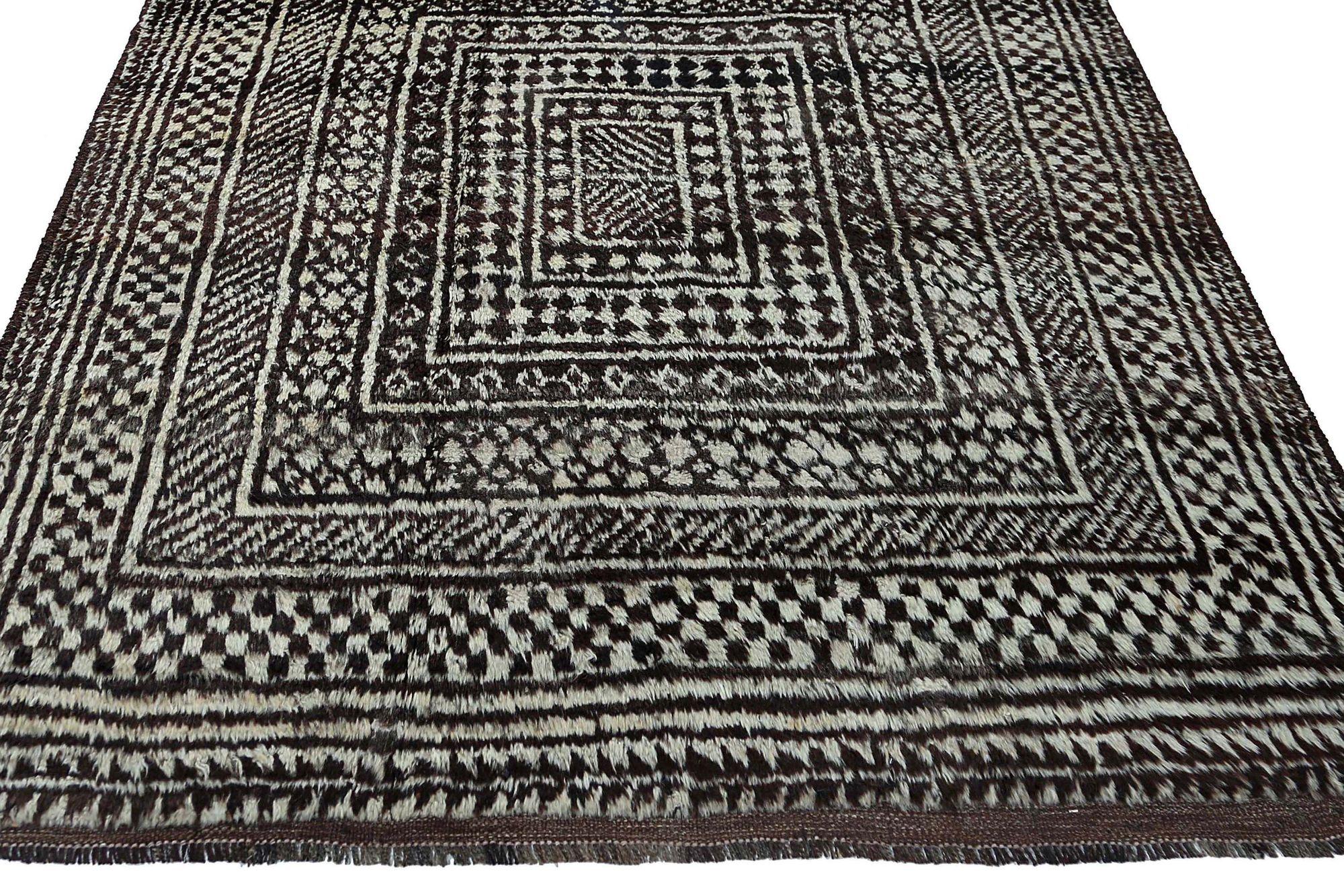 Persischer Gabbeh Small Teppich - Wolle Brown Design - 97566 (Irakisch) im Angebot