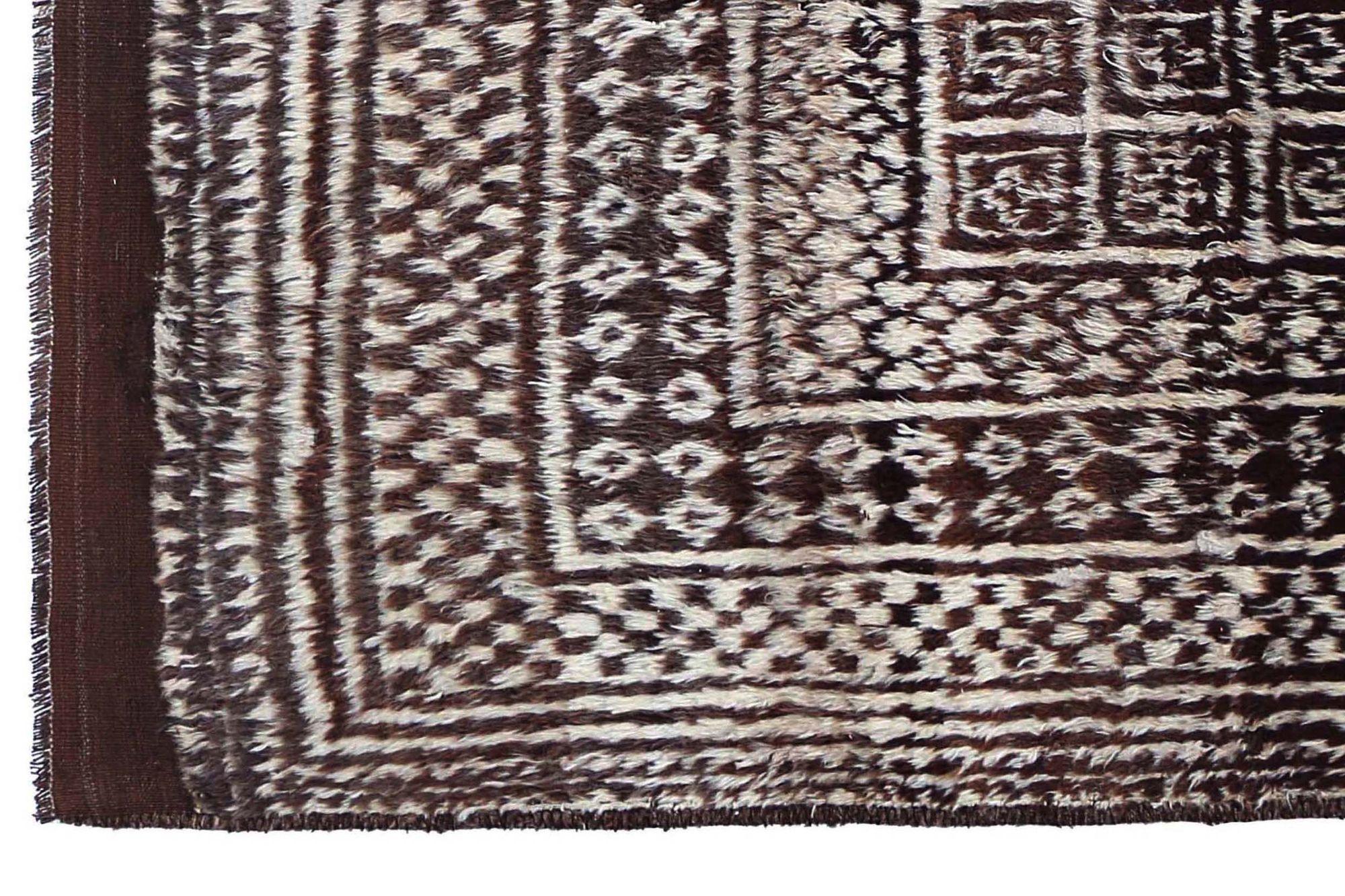 Persischer Gabbeh Small Teppich - Wolle Brown Design - 97569 (Stammeskunst) im Angebot