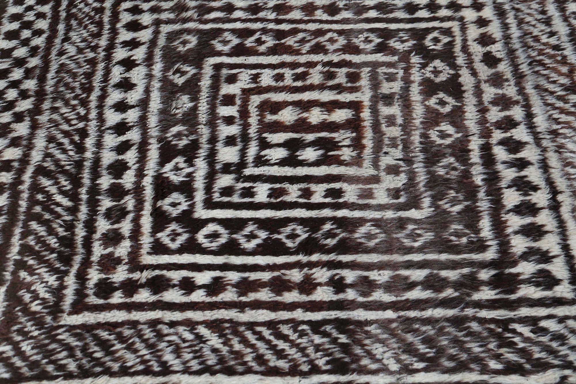 Persischer Gabbeh Small Teppich - Wolle Brown Design - 97571 im Zustand „Hervorragend“ im Angebot in Dallas, TX