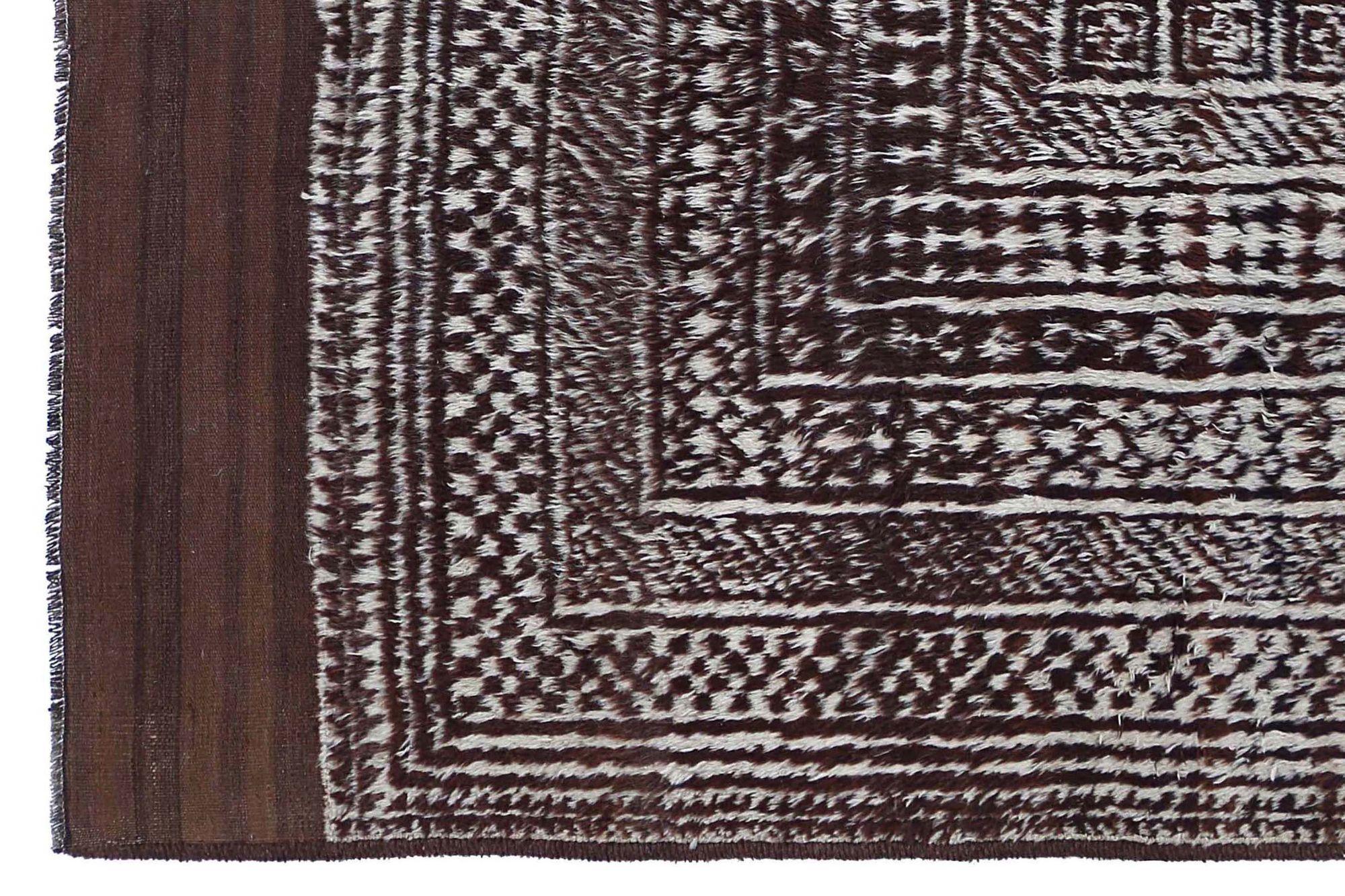 Persischer Gabbeh Small Teppich - Wolle Brown Design - 97573 (Stammeskunst) im Angebot