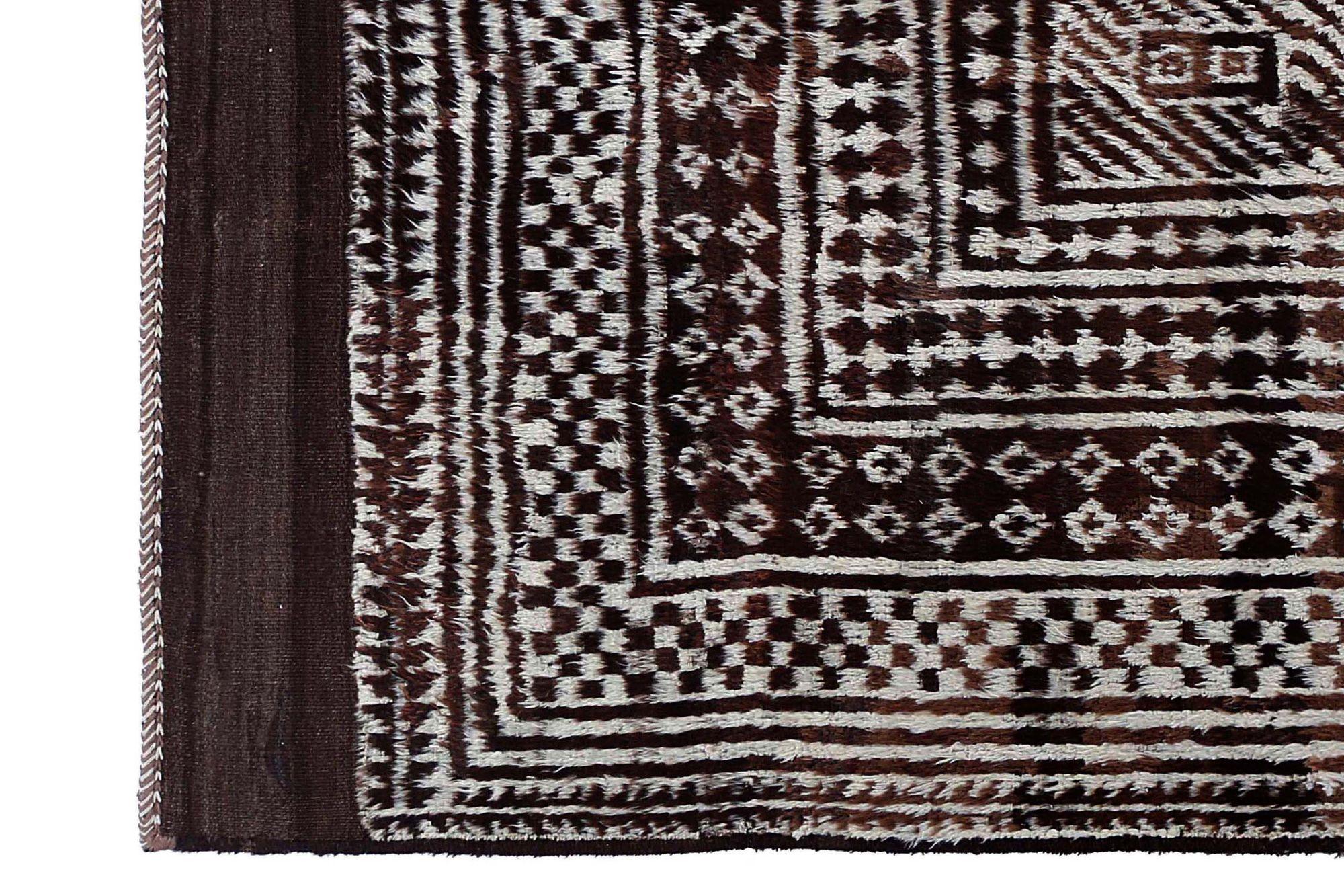 Persischer Gabbeh Small Teppich - Wolle Brown Design - 97574 (Stammeskunst) im Angebot