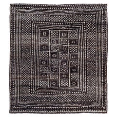 Tappeto persiano Gabbeh Small Design in lana marrone - 97579