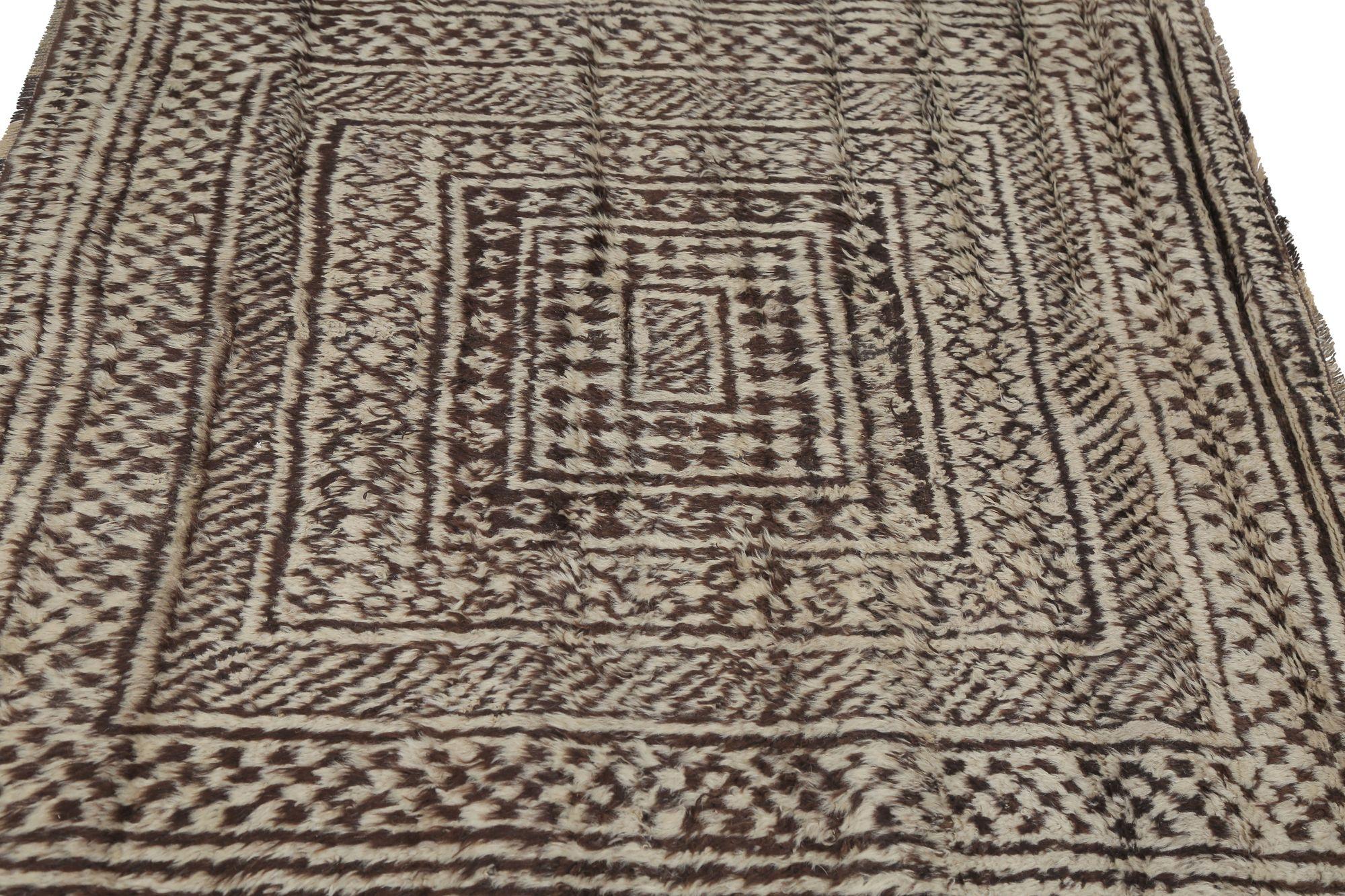 Persischer Gabbeh Small Teppich - Wolle Brown Design - 97657 im Zustand „Hervorragend“ im Angebot in Dallas, TX