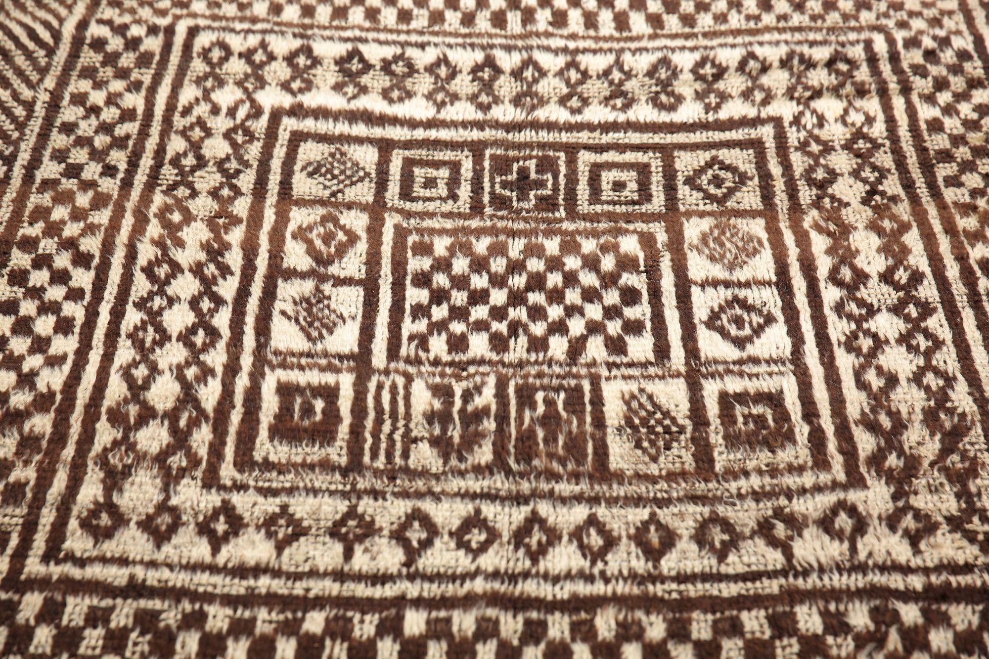 Persischer Gabbeh Small Teppich - Wolle Brown Design - 97695 (Stammeskunst) im Angebot