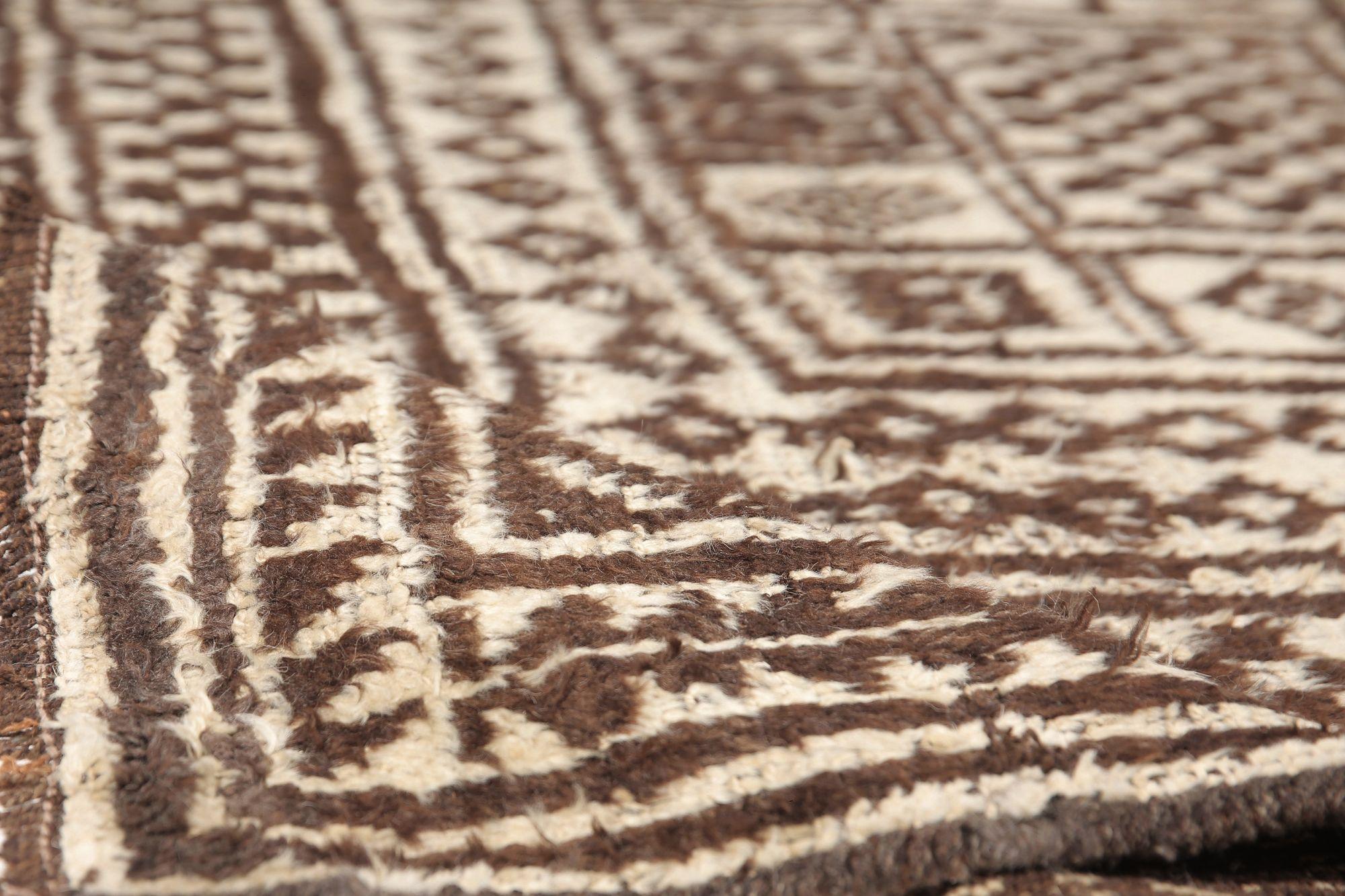 Persischer Gabbeh Small Teppich - Wolle Brown Design - 97695 (Irakisch) im Angebot