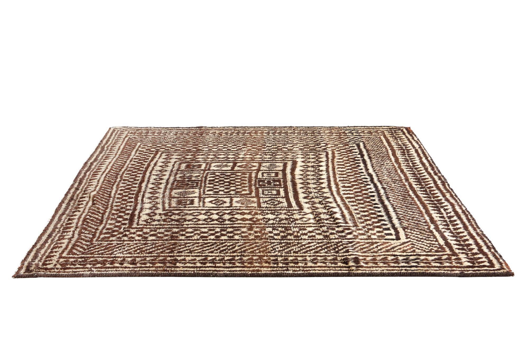 Persischer Gabbeh Small Teppich - Wolle Brown Design - 97695 im Zustand „Hervorragend“ im Angebot in Dallas, TX