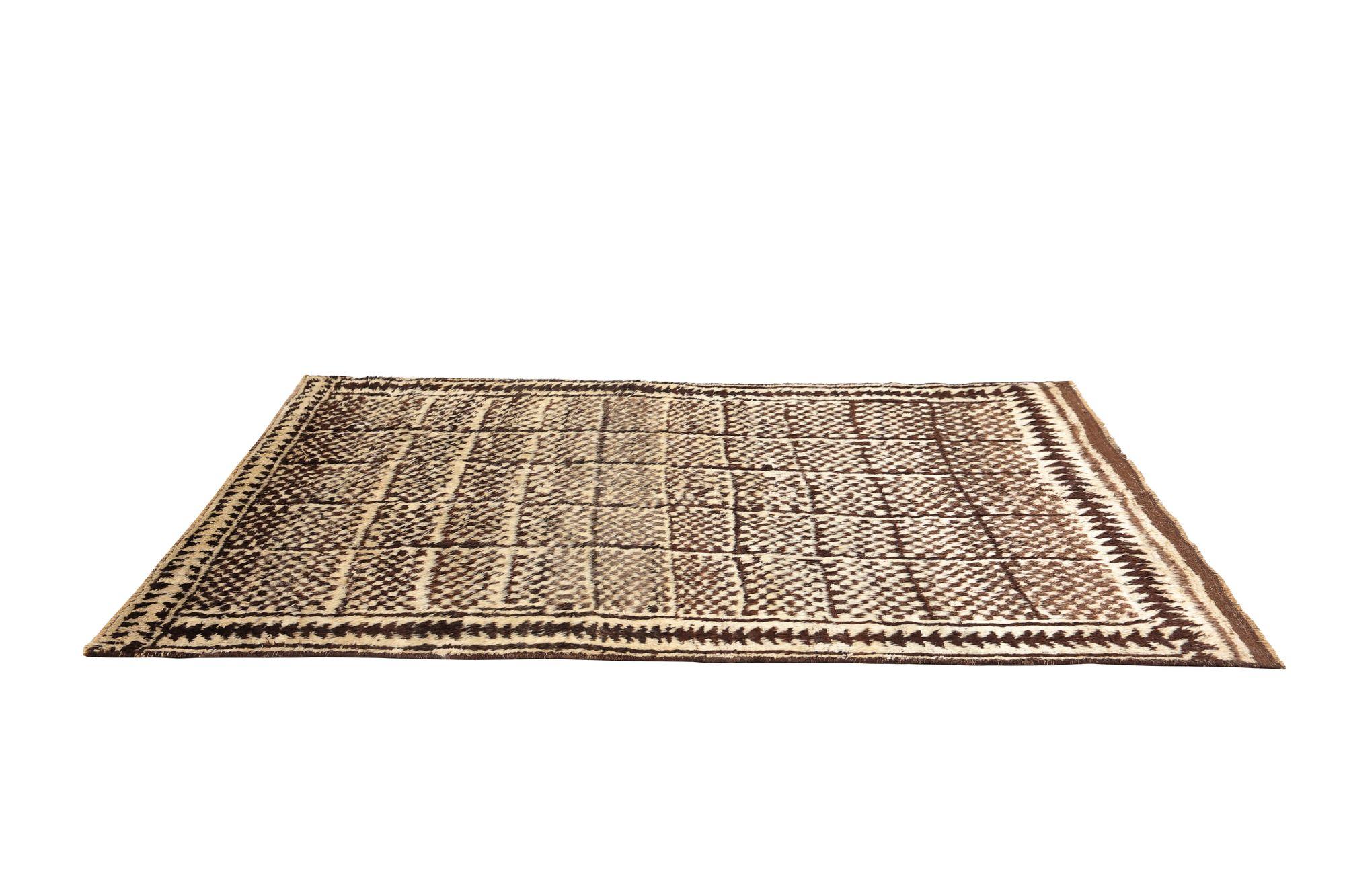 Persischer Gabbeh Small Teppich - Wolle Brown Design - 97696 im Zustand „Hervorragend“ im Angebot in Dallas, TX