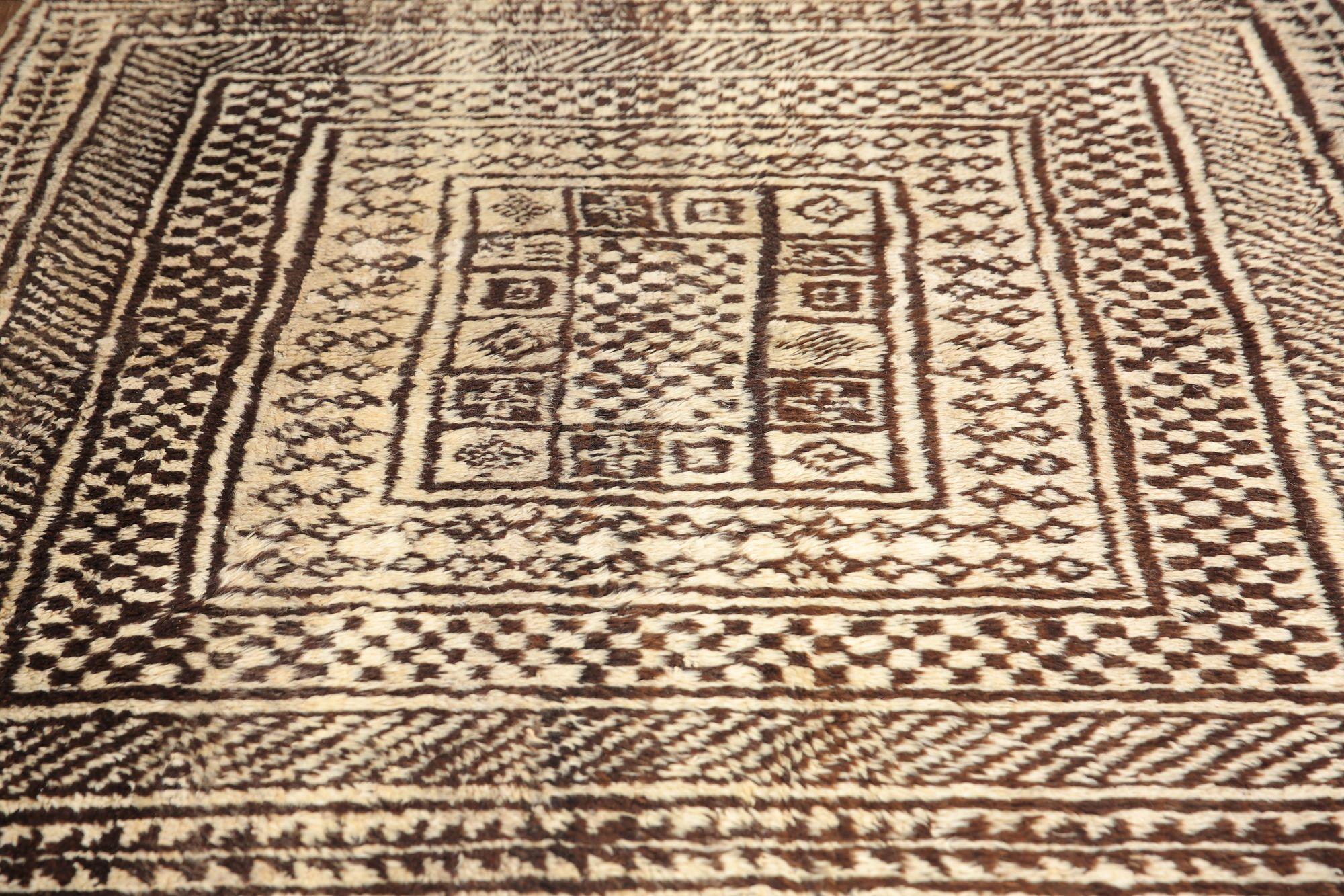 Persischer Gabbeh Small Teppich - Wolle Brown Design - 97701 im Zustand „Hervorragend“ im Angebot in Dallas, TX