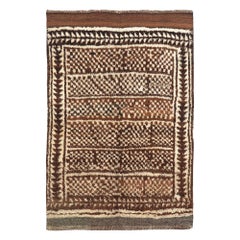 Tappeto persiano Gabbeh Small Design in lana marrone - 97702