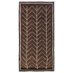 Persischer Gabbeh Small Teppich - Wolle Braun Elfenbein Design - 96784
