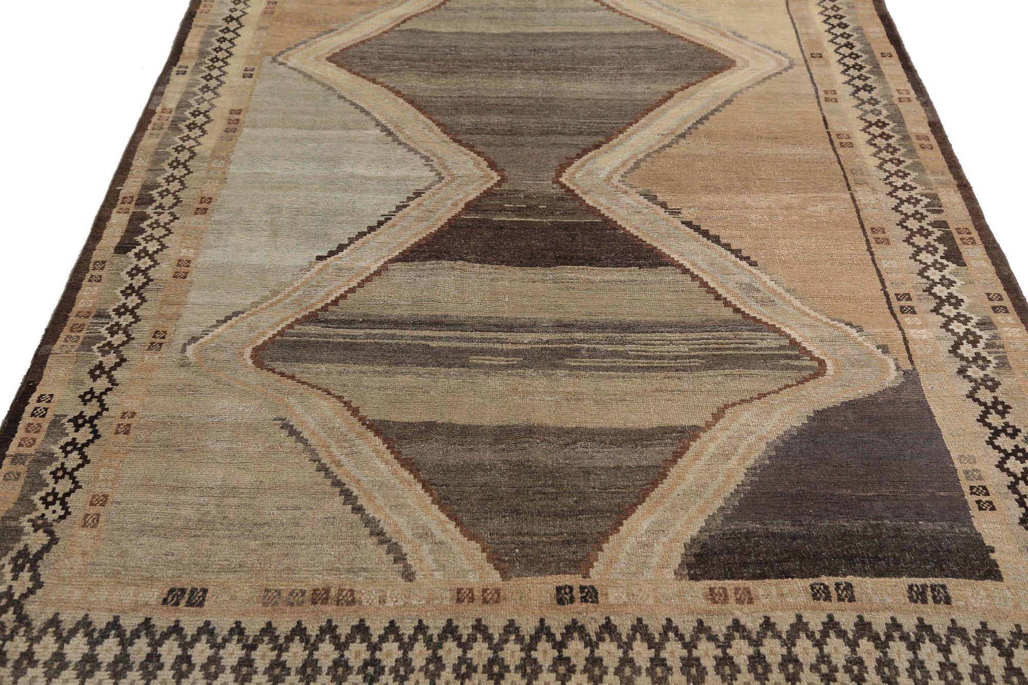 Tappeto persiano Gabbeh Small - Lana Marrone Avorio Design - 96798 In condizioni ottime in vendita a Dallas, TX